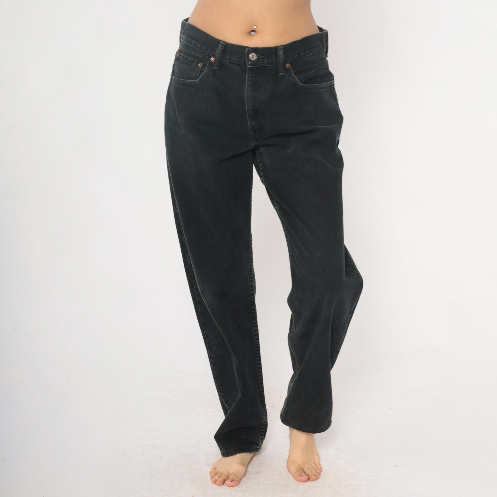 Levi's 550 Black Denim Jeans Y2K Relaxed Fit High Rise 33x34