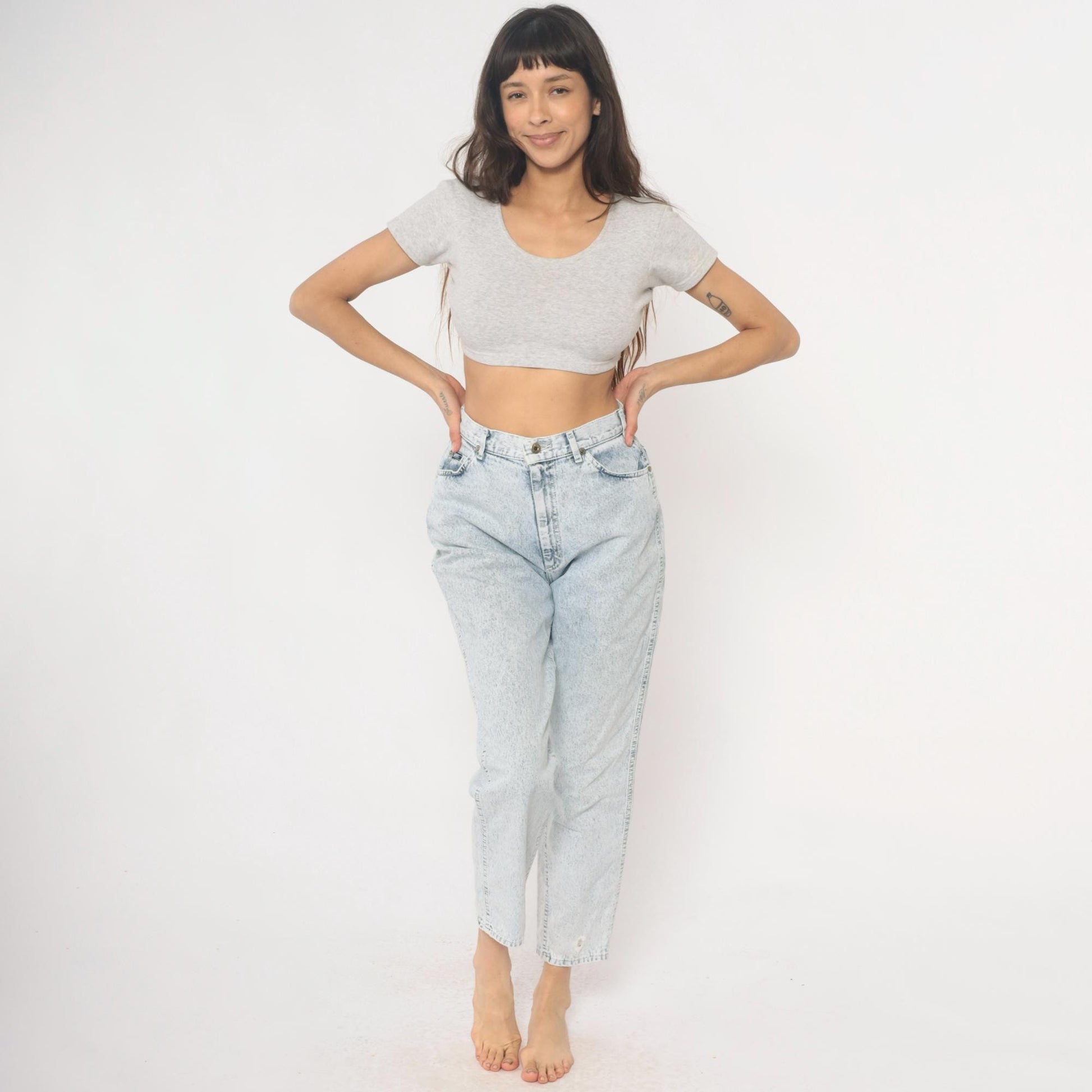 90s Lee Light Wash High Waisted Straight Leg Mom Jeans Small