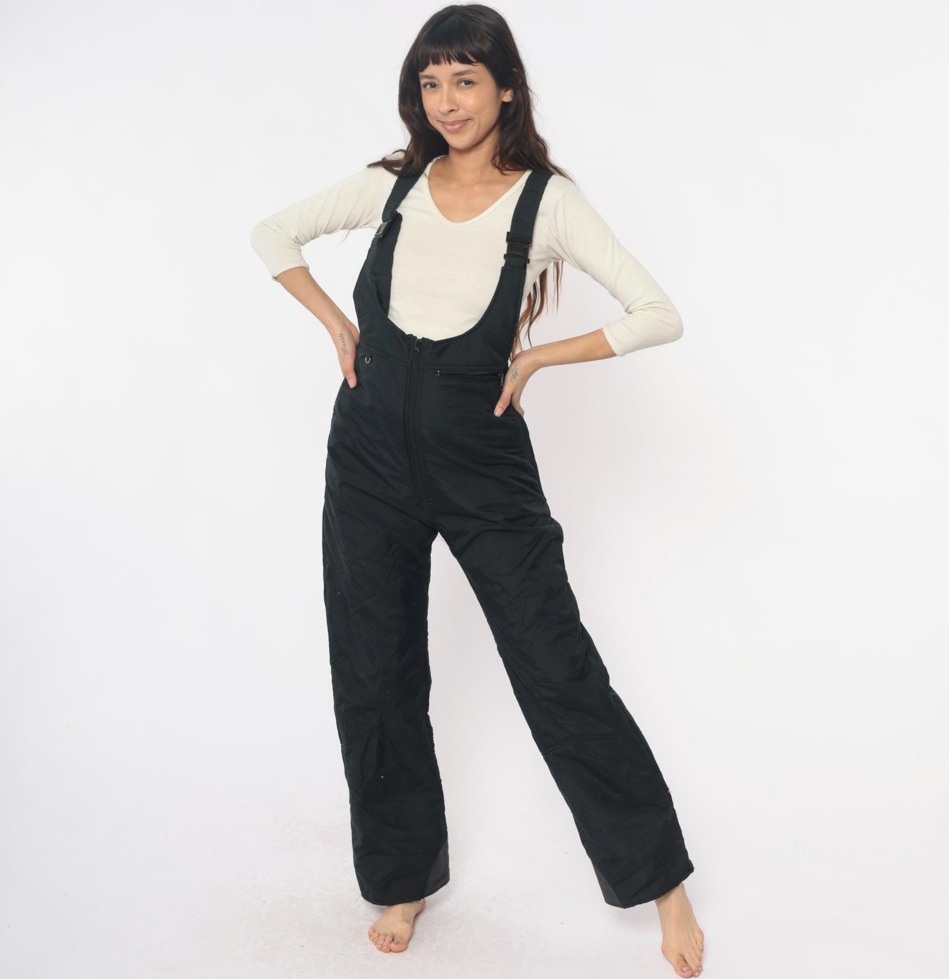 90s Colorado Classics Black Ski Overalls Insulated Snow Pants Small S