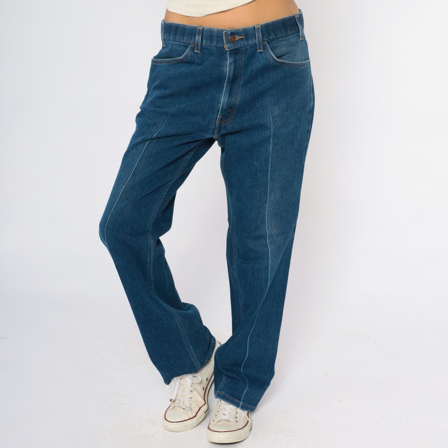 80s Levi's High Waist Straight Leg Jeans Medium Blue Denim 36x32