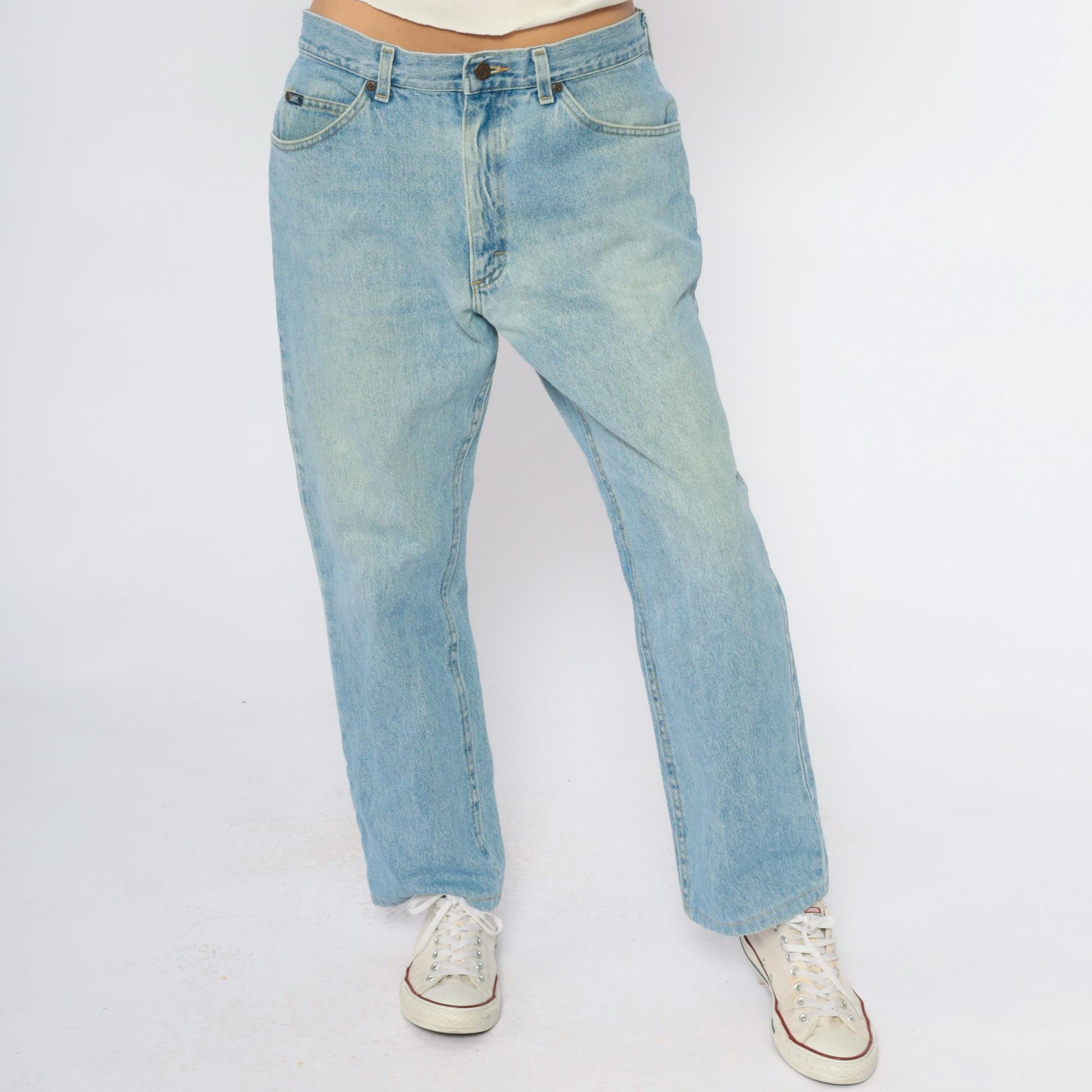 Y2K Lee Light Wash Straight Leg Jeans Blue Denim Men's 36