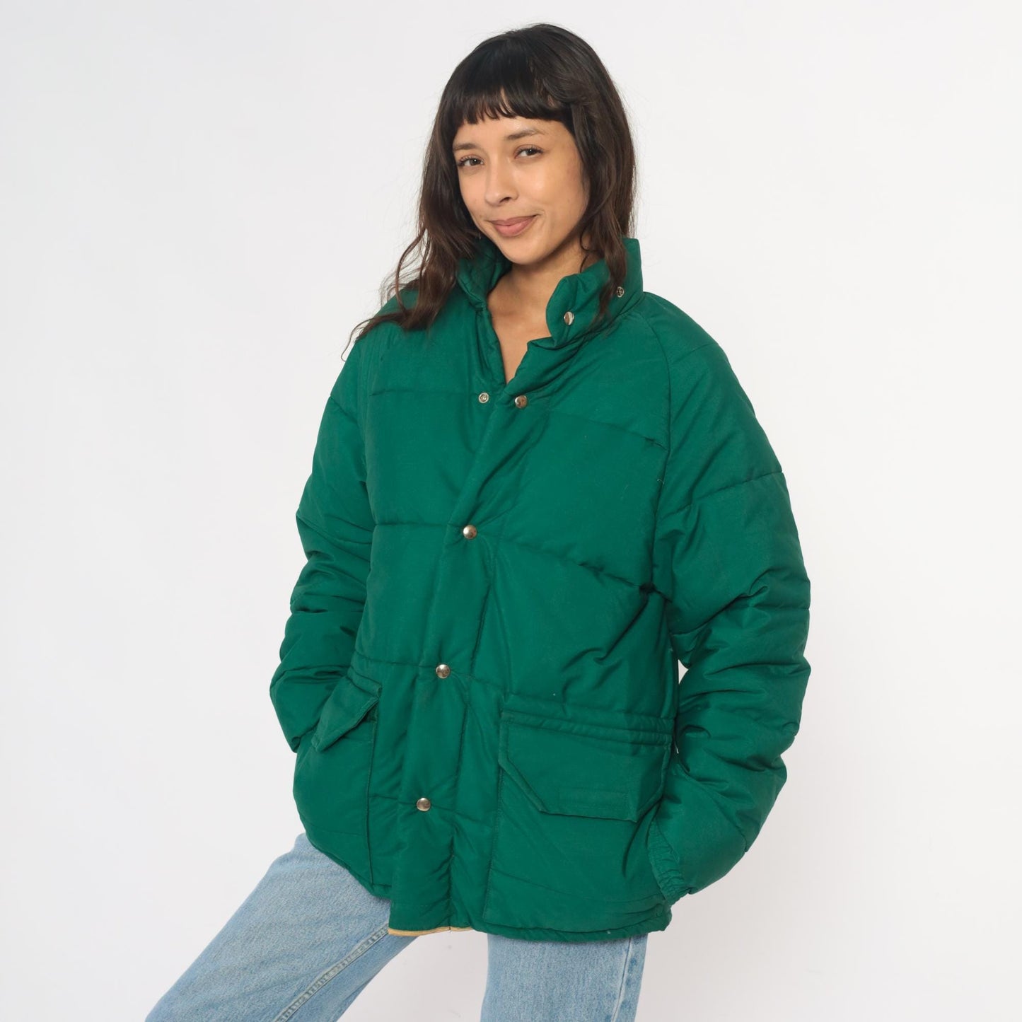 70s Columbia Sportswear Green Quilted Puffer Jacket Unisex Medium