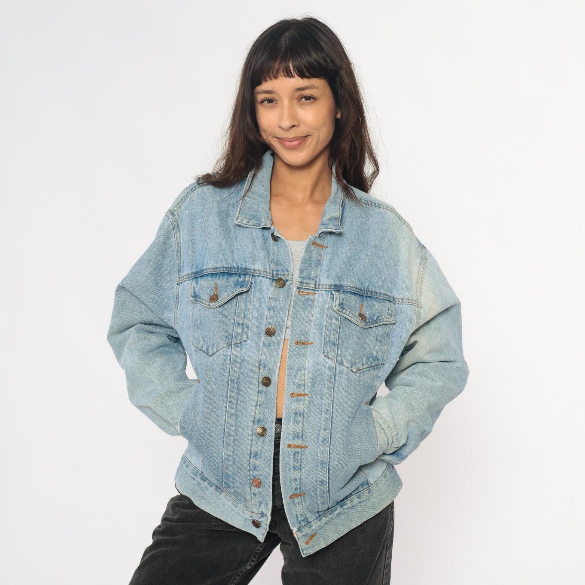 90s Kento's Hawaii Honolulu Light Wash Denim Jacket Embroidered Medium M