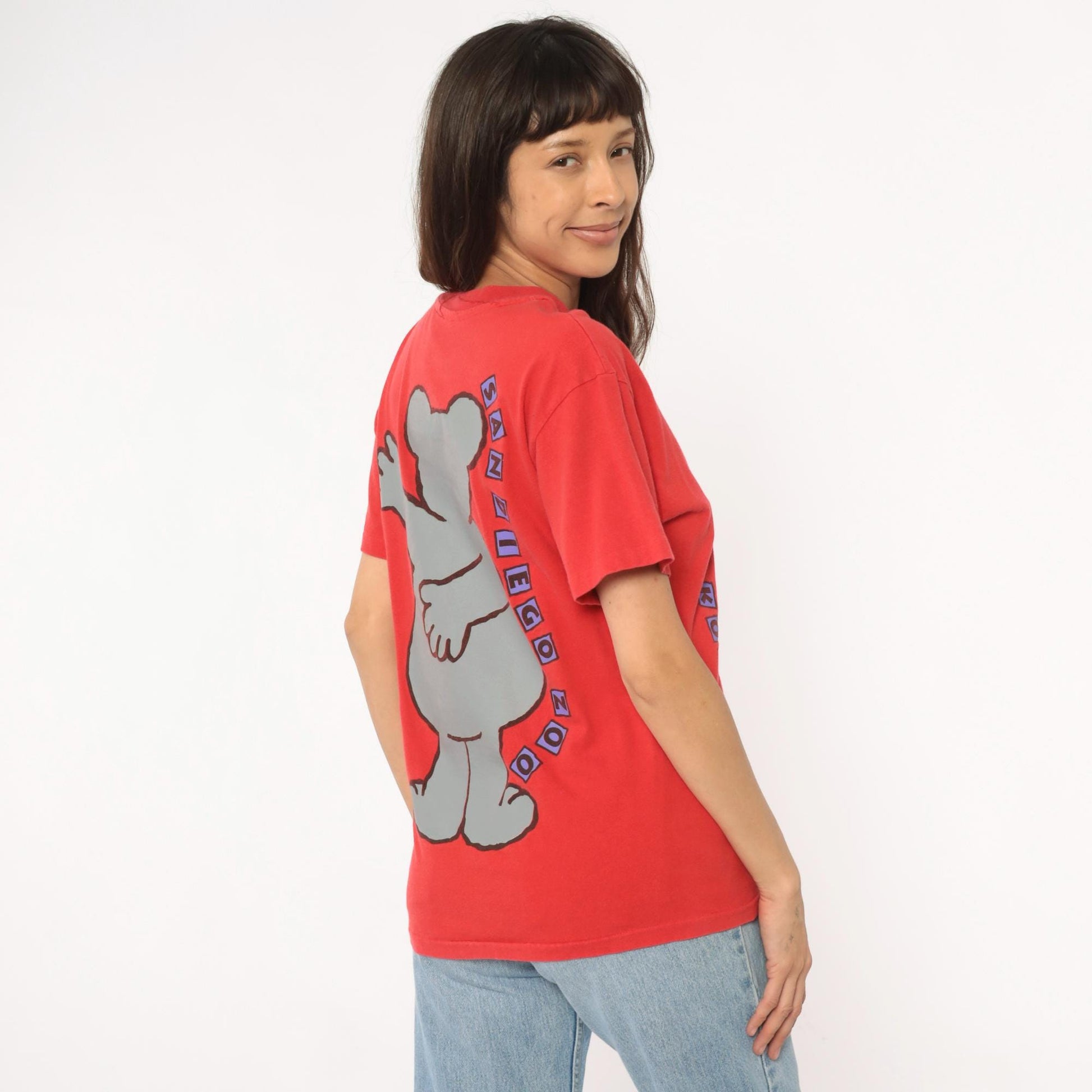 90s Sydney Koala Graphic Tee Red Cotton Cartoon Animal Tourist Medium M