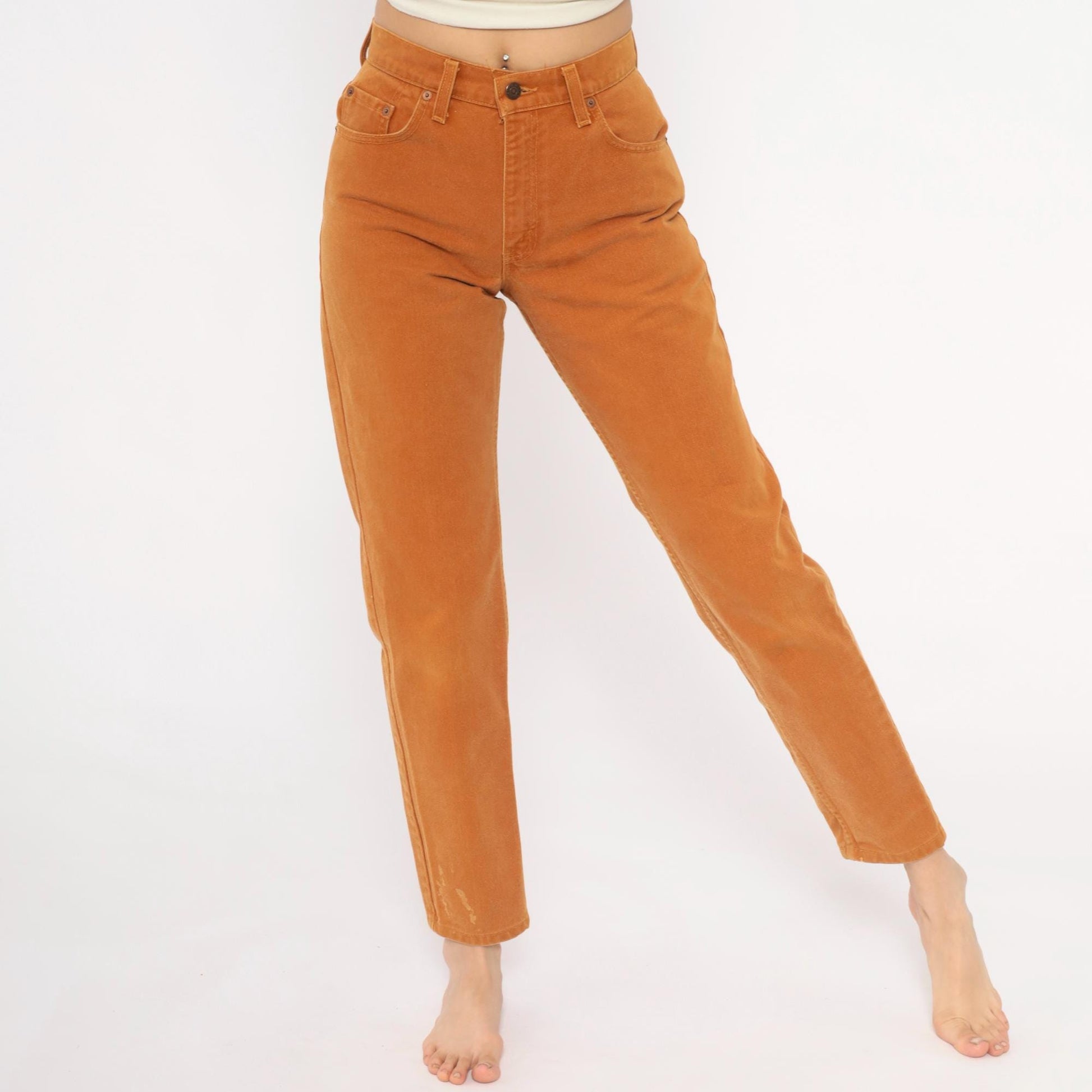 90s Levi's High Waisted Mom Jeans Mustard Caramel Straight Leg Small S