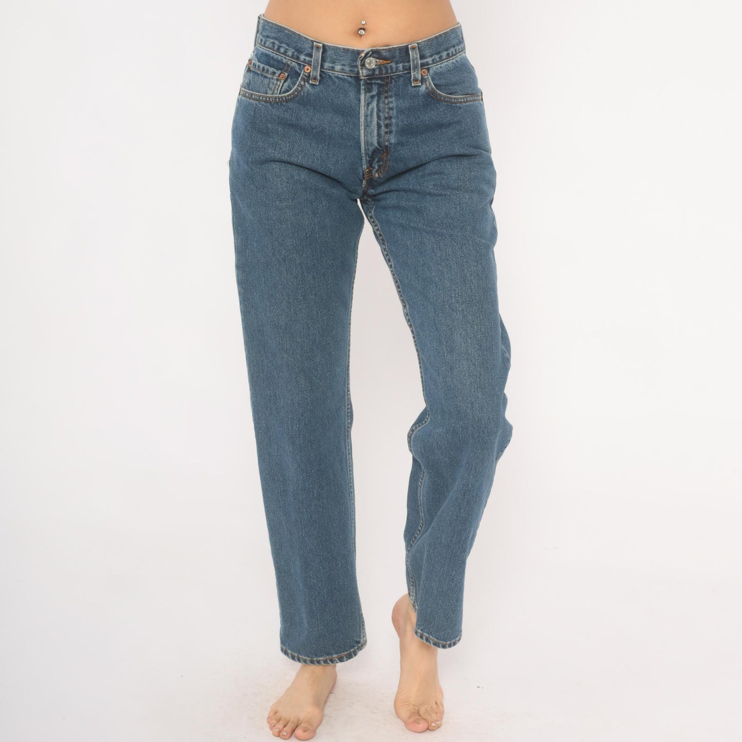 Levi's 505 Straight Leg Jeans Medium Wash High Rise Cotton Denim W30 L32