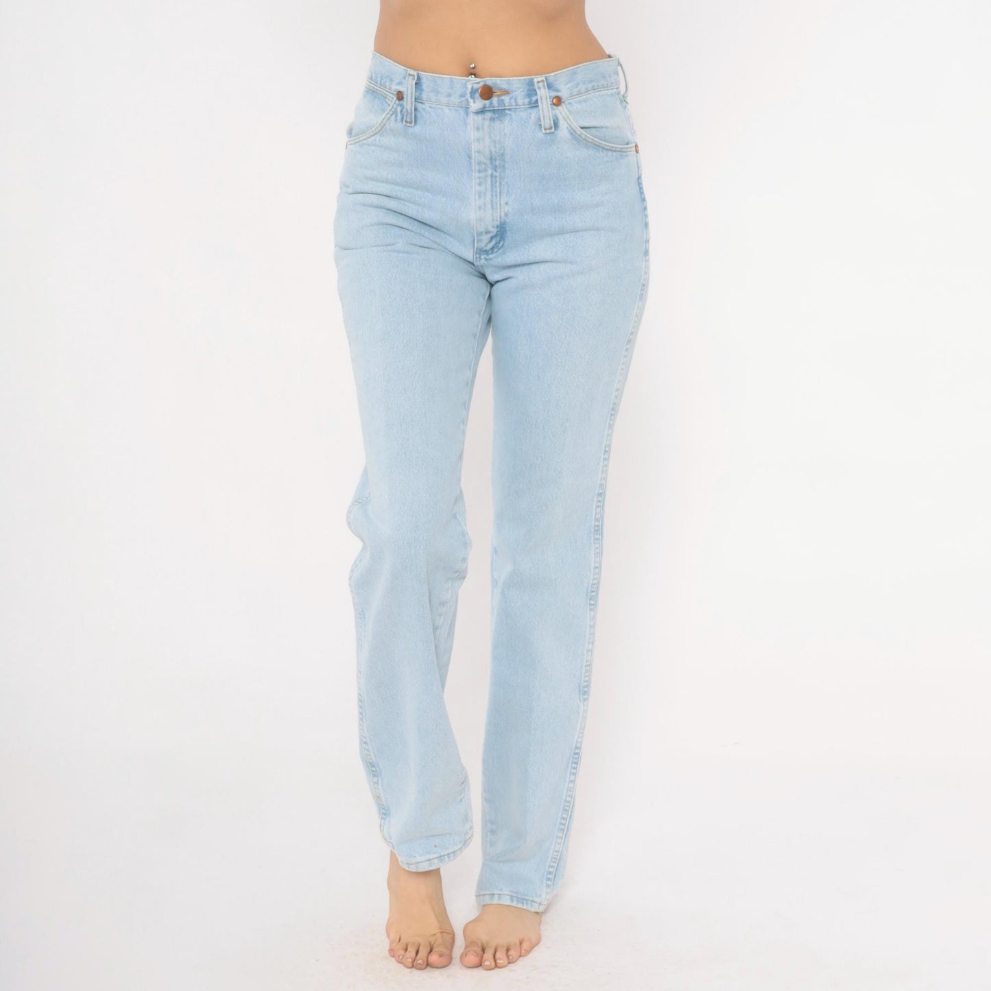 90s Wrangler Light Wash Straight Leg High Rise Jeans 31x34
