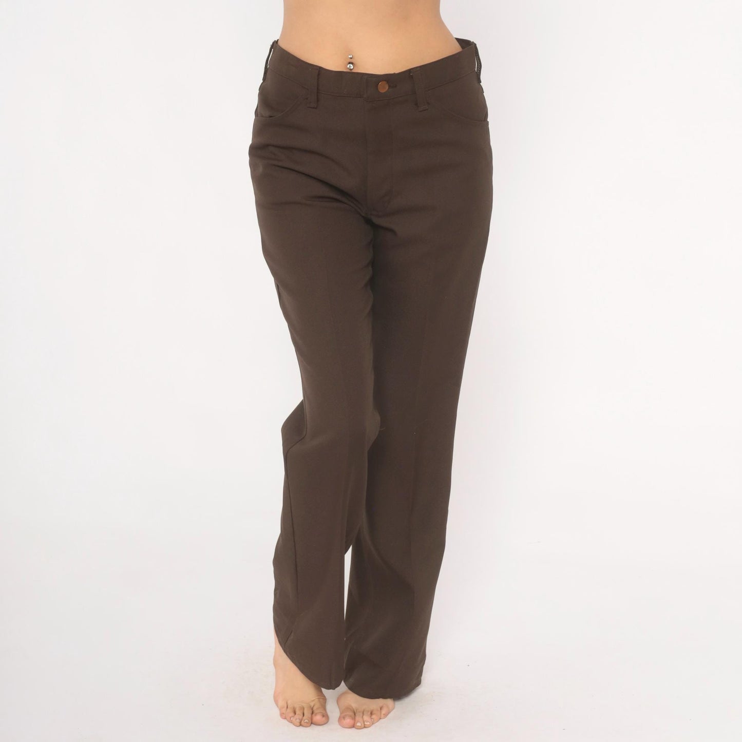 70s Wrangler Brown Straight Leg Trousers High Waist Western Five Pocket 32x32