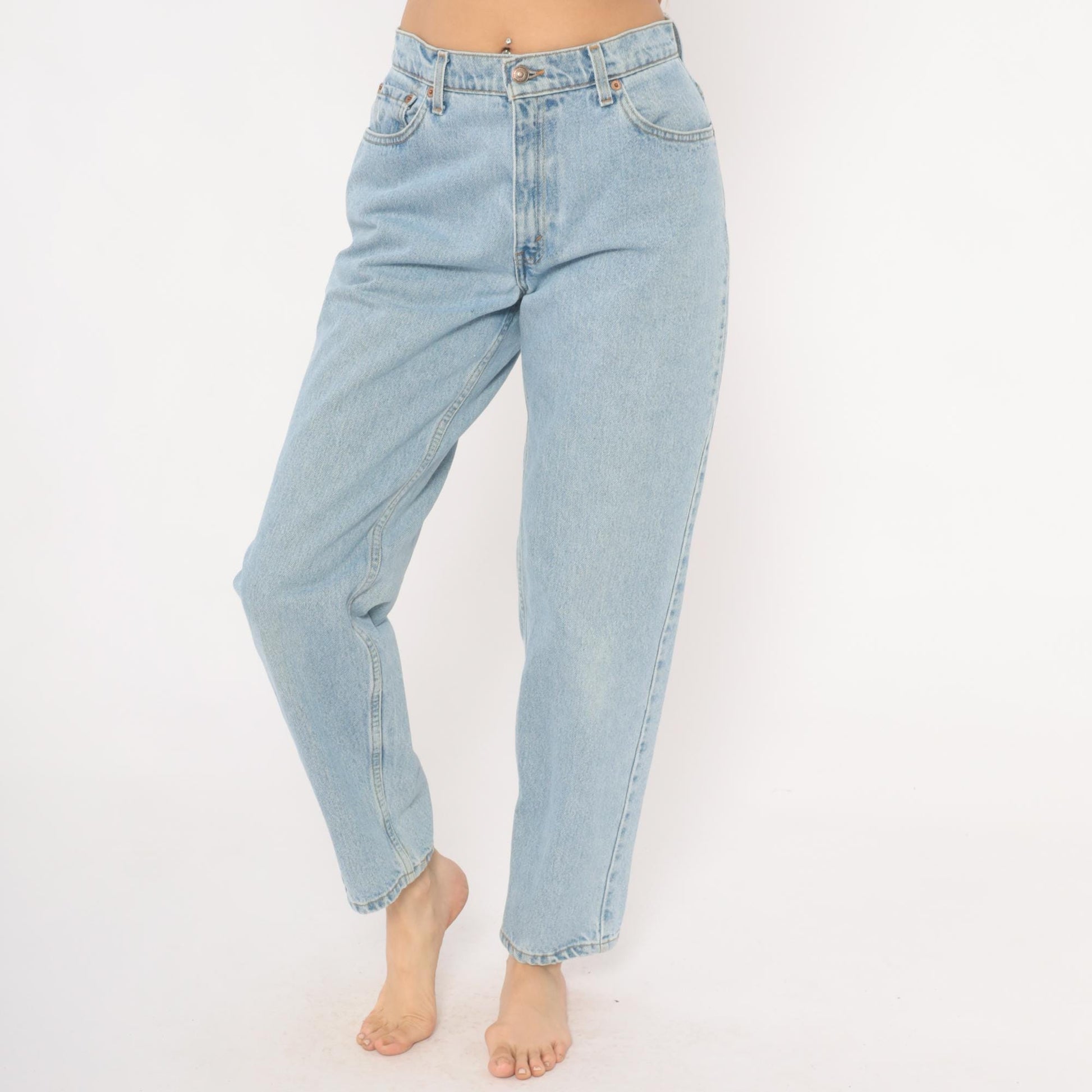 Levi's 550 Mom Jeans Light Wash High Waist Relaxed Tapered Leg 10 Regular