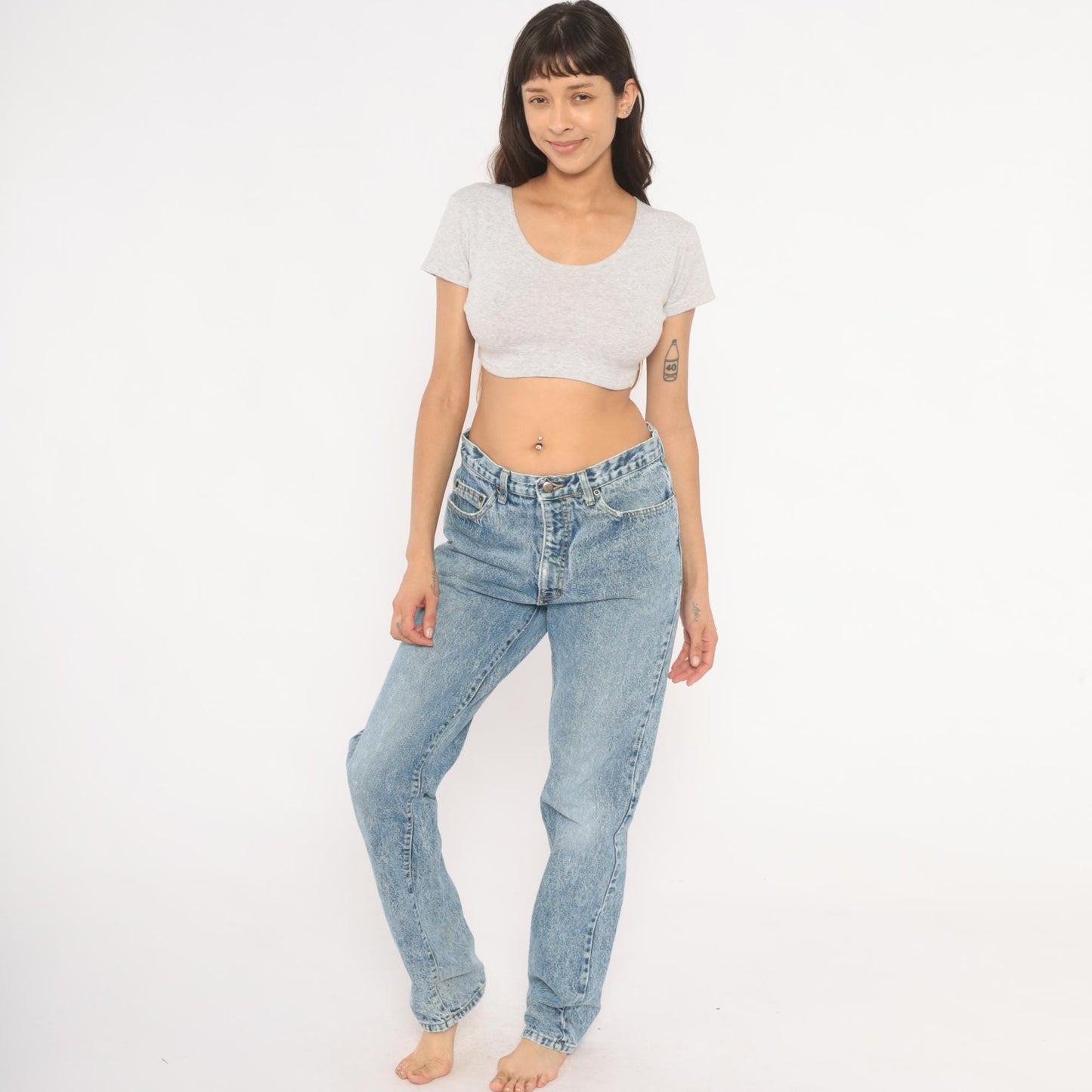 90s Georges Marciano Guess Acid Wash High Waisted Mom Jeans Blue 34