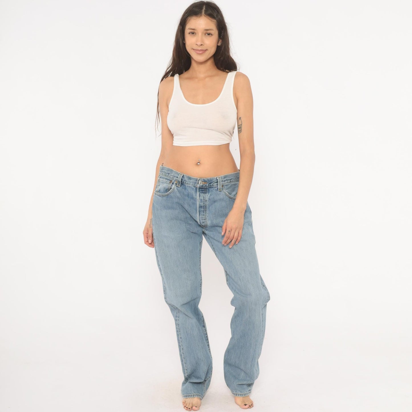 Levi's 501 Light Wash Straight Leg Jeans Button Fly 2000s Extra Large XL