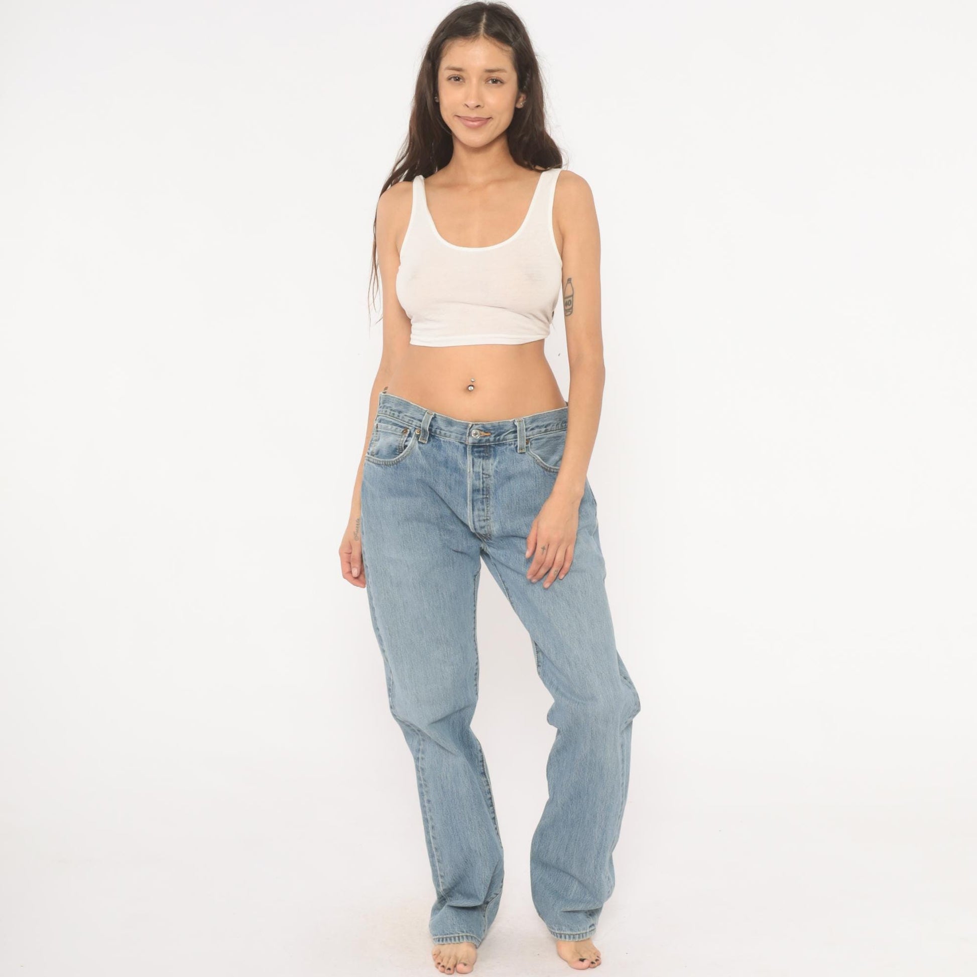 Levi's 501 Light Wash Straight Leg Jeans Button Fly 2000s Extra Large XL