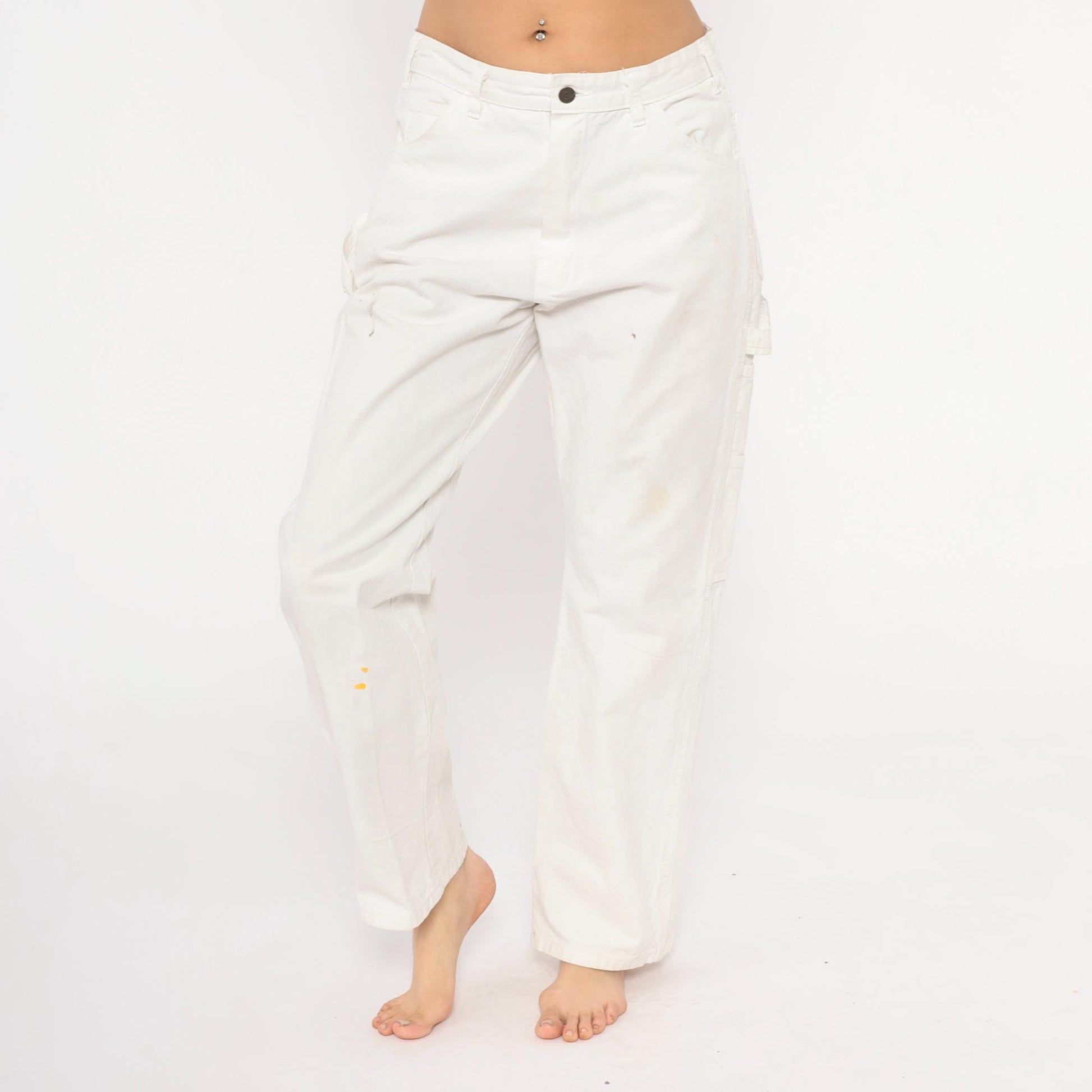 2000s Dickies Carpenter Pants White Sherwin Williams Workwear Straight Leg Medium