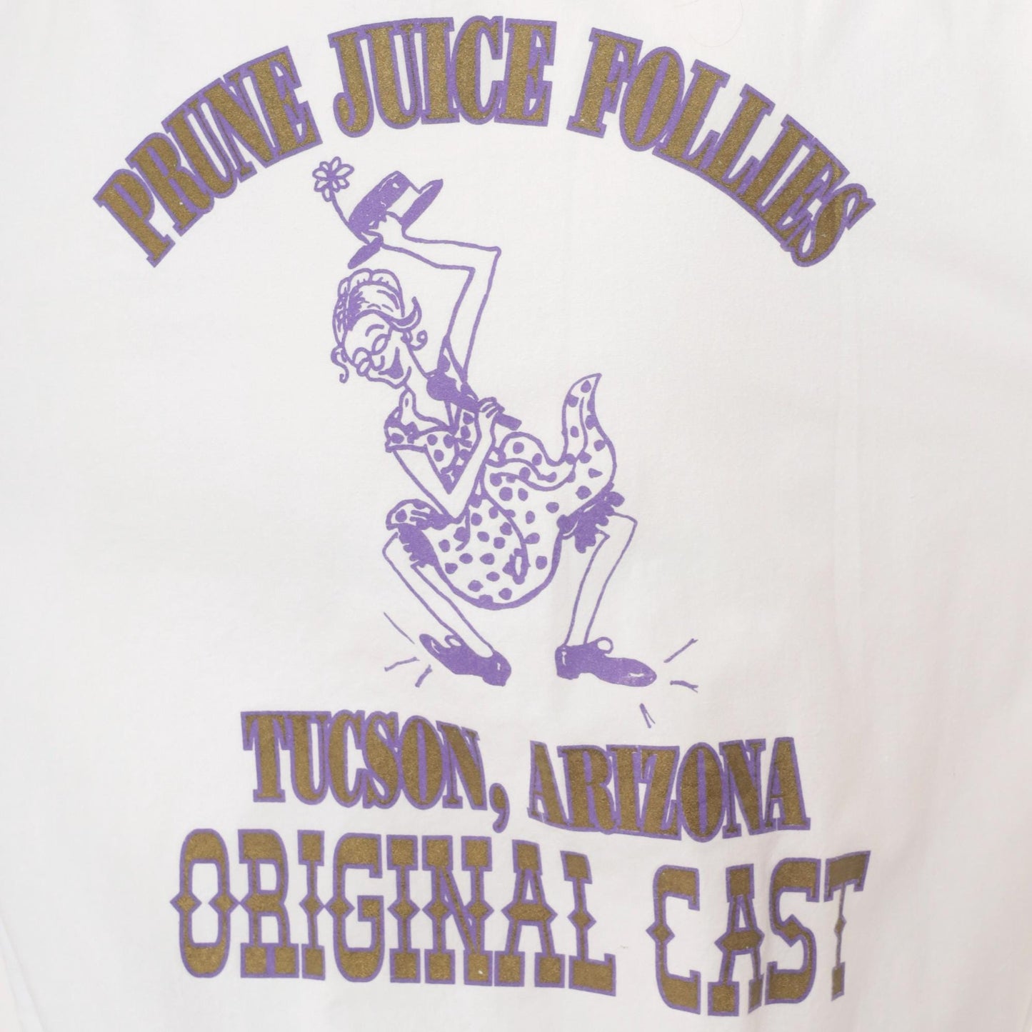90s Cotton Fitz Prune Juice Follies Windbreaker White Purple Graphic Large