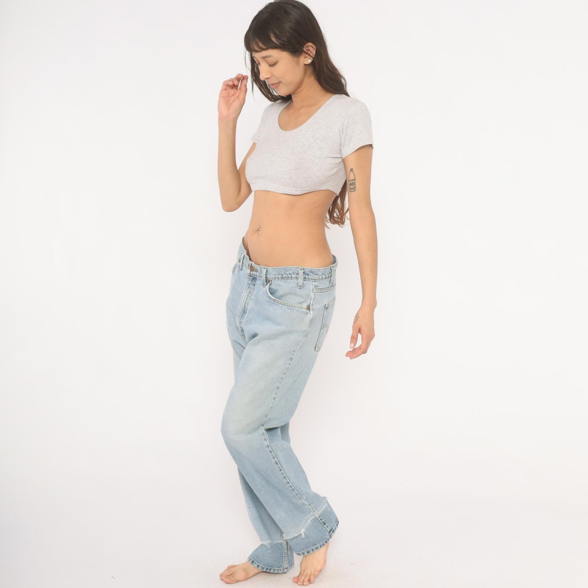 Levi's 505 Light Wash Jeans 2000s Straight Leg Denim Cotton W36 L30