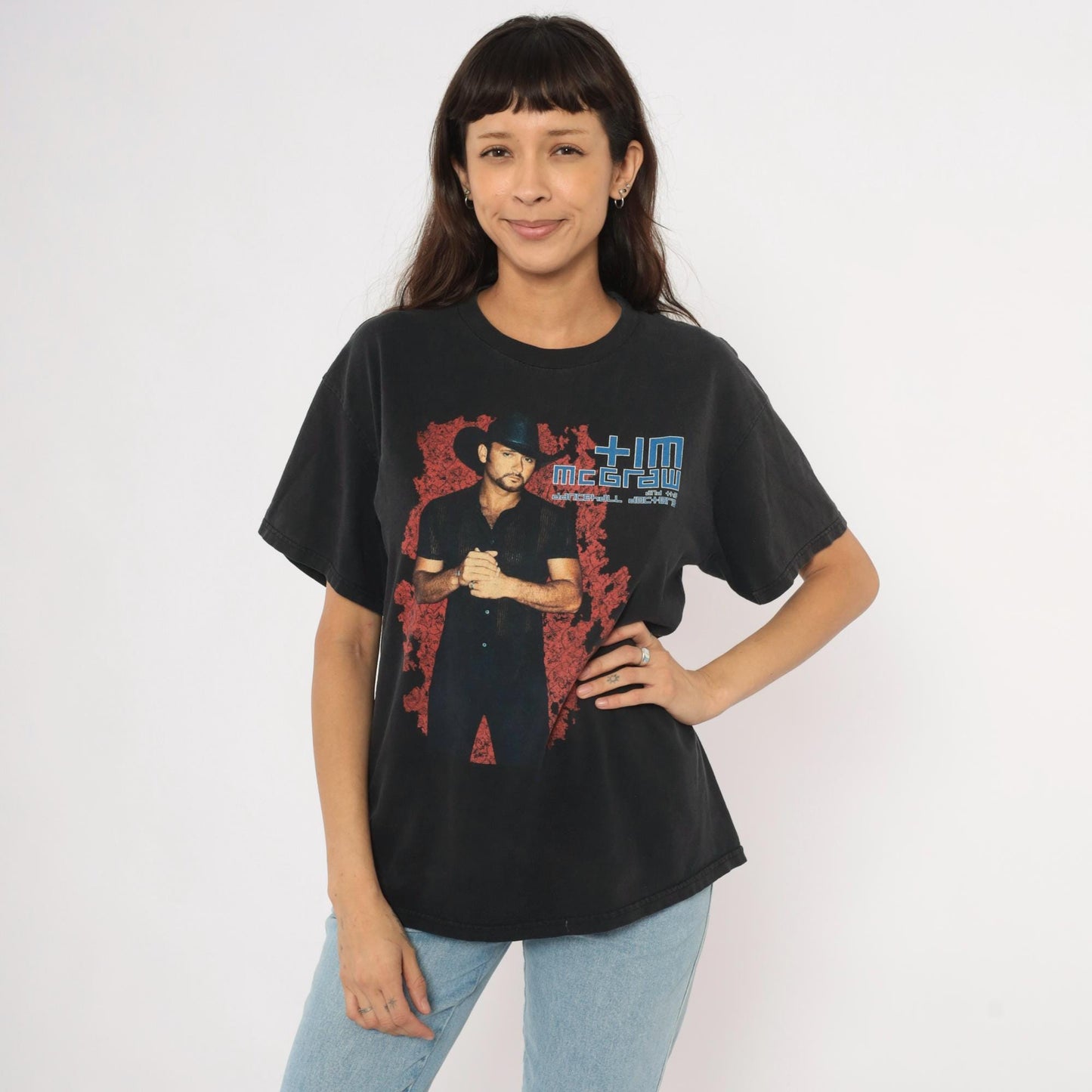 Tim McGraw Dancehall Doctors 2003 Tour Tee Black Concert Graphic Cotton Large L