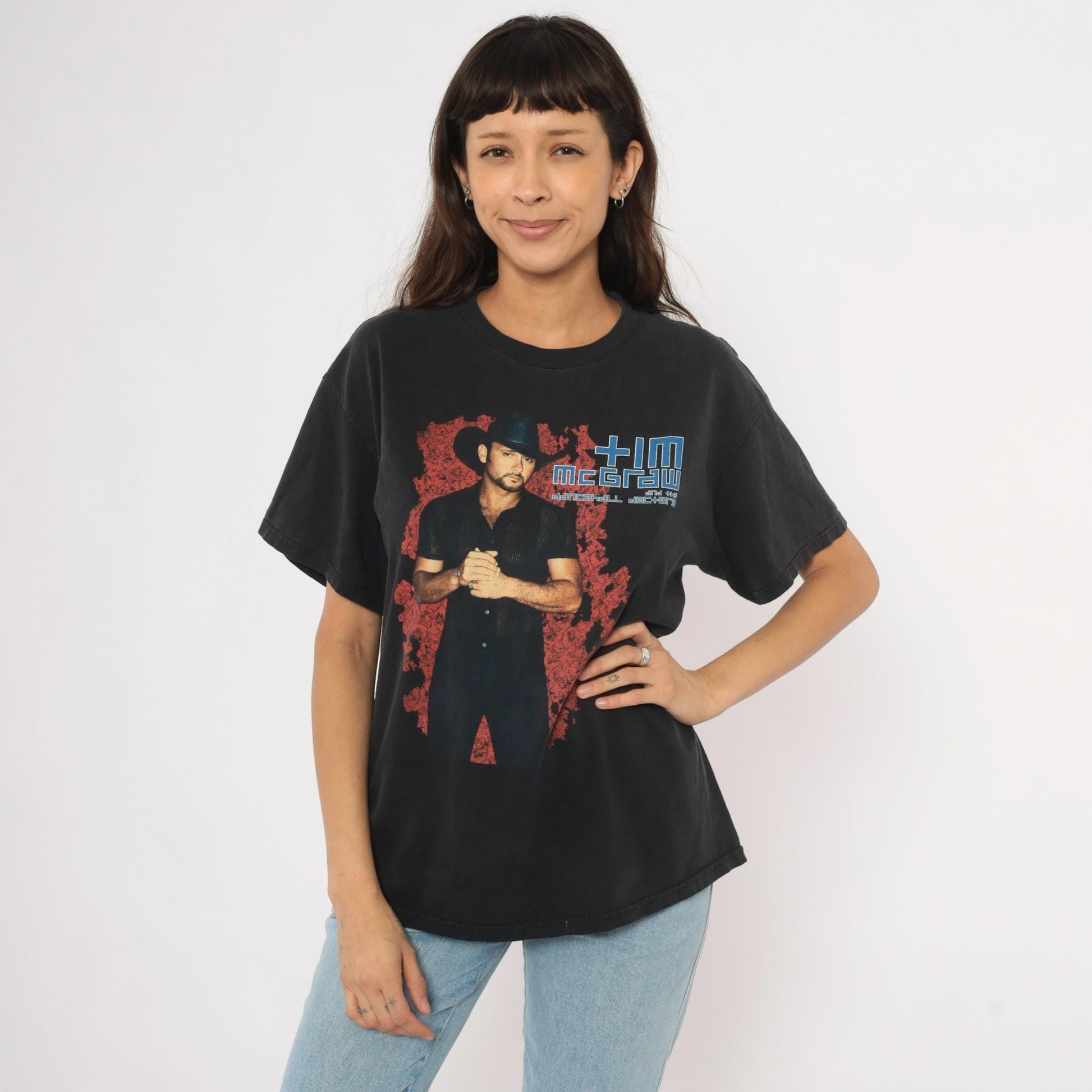 Tim McGraw Dancehall Doctors 2003 Tour Tee Black Concert Graphic Cotton Large L