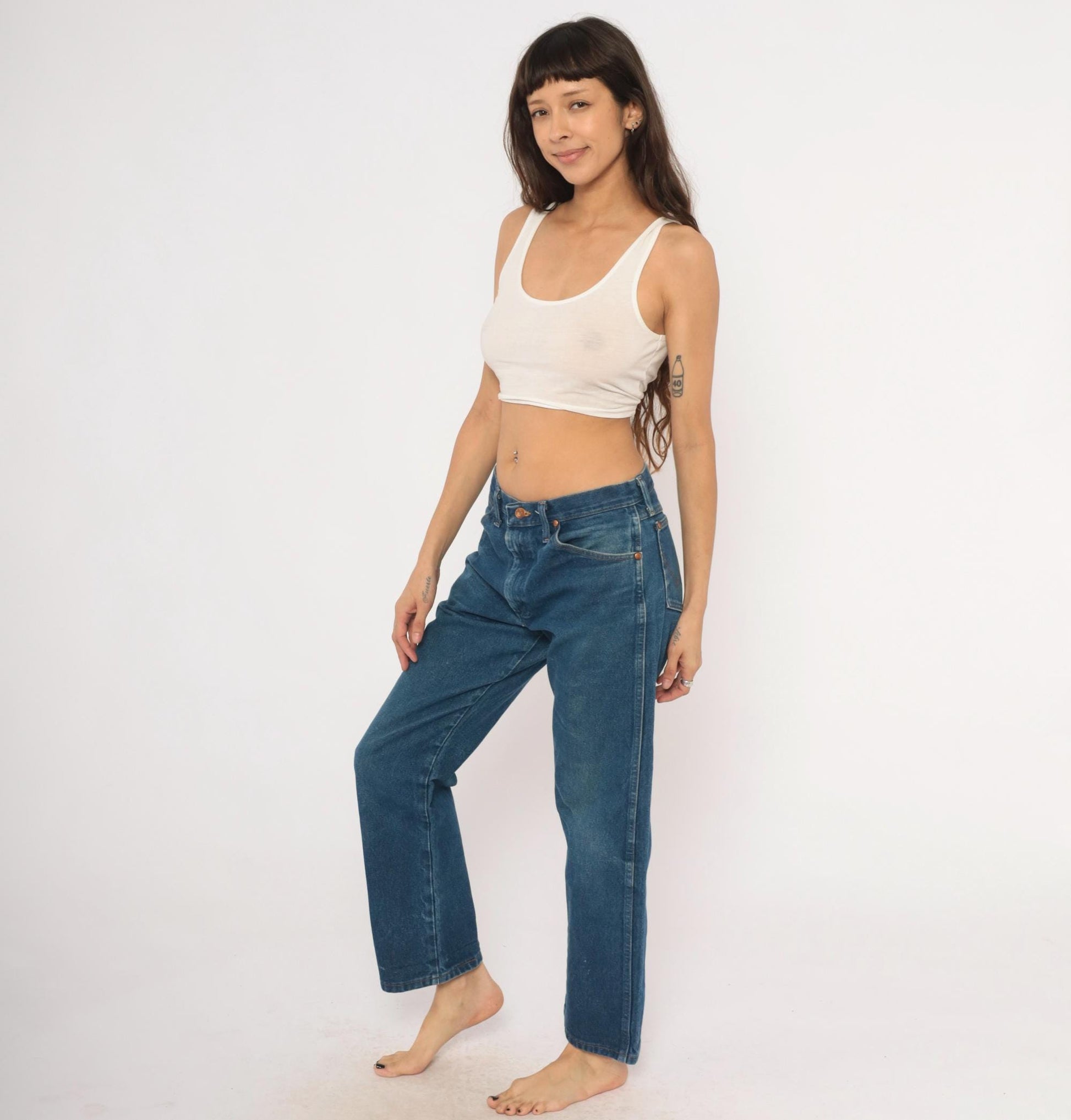 90s Wrangler Cowboy Cut Jeans Medium Wash Straight Leg Cotton 33x30 Large