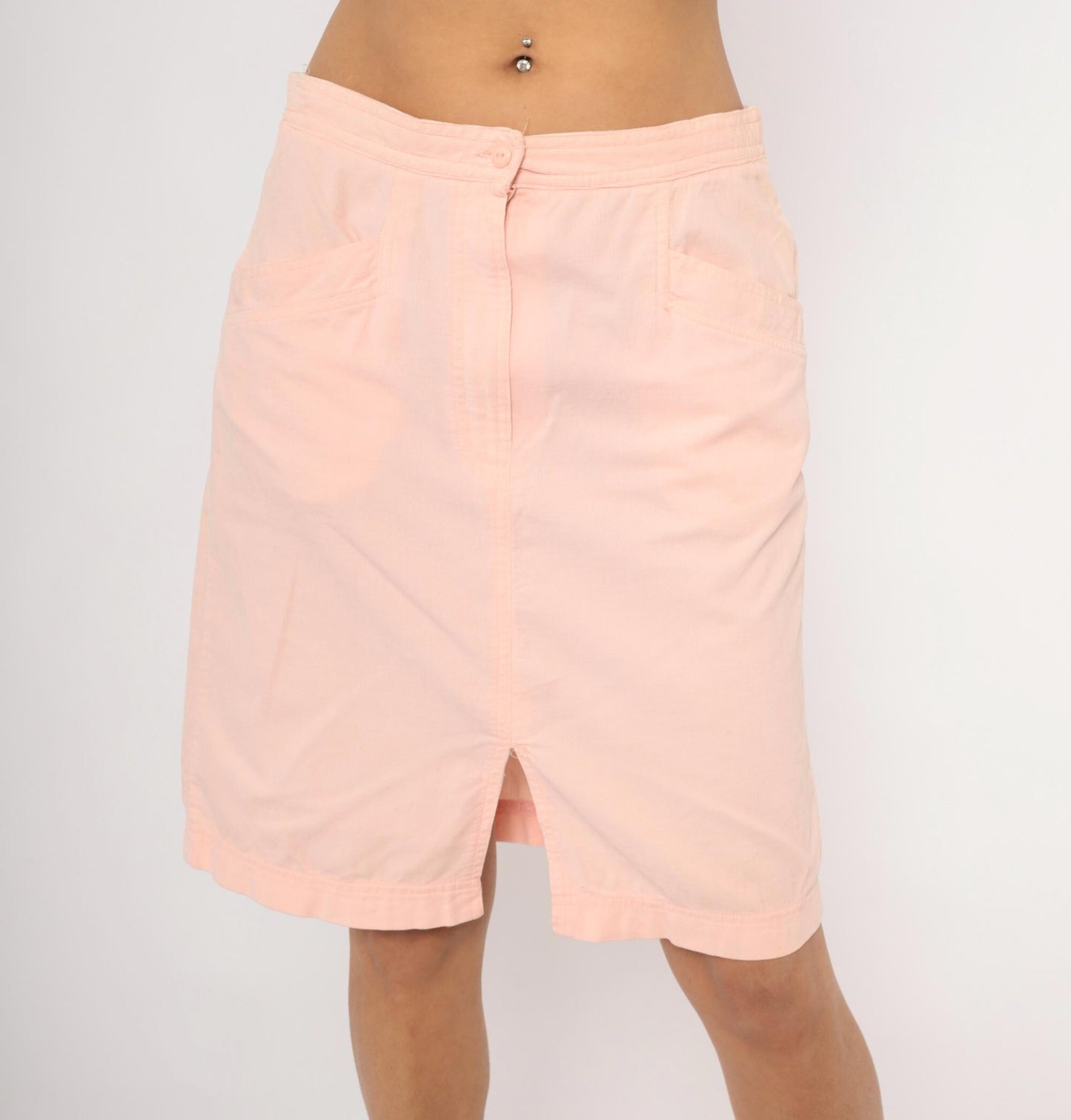 90s Wyndham Sport Blush Pink Pencil Skirt Cotton Knee-Length Small S