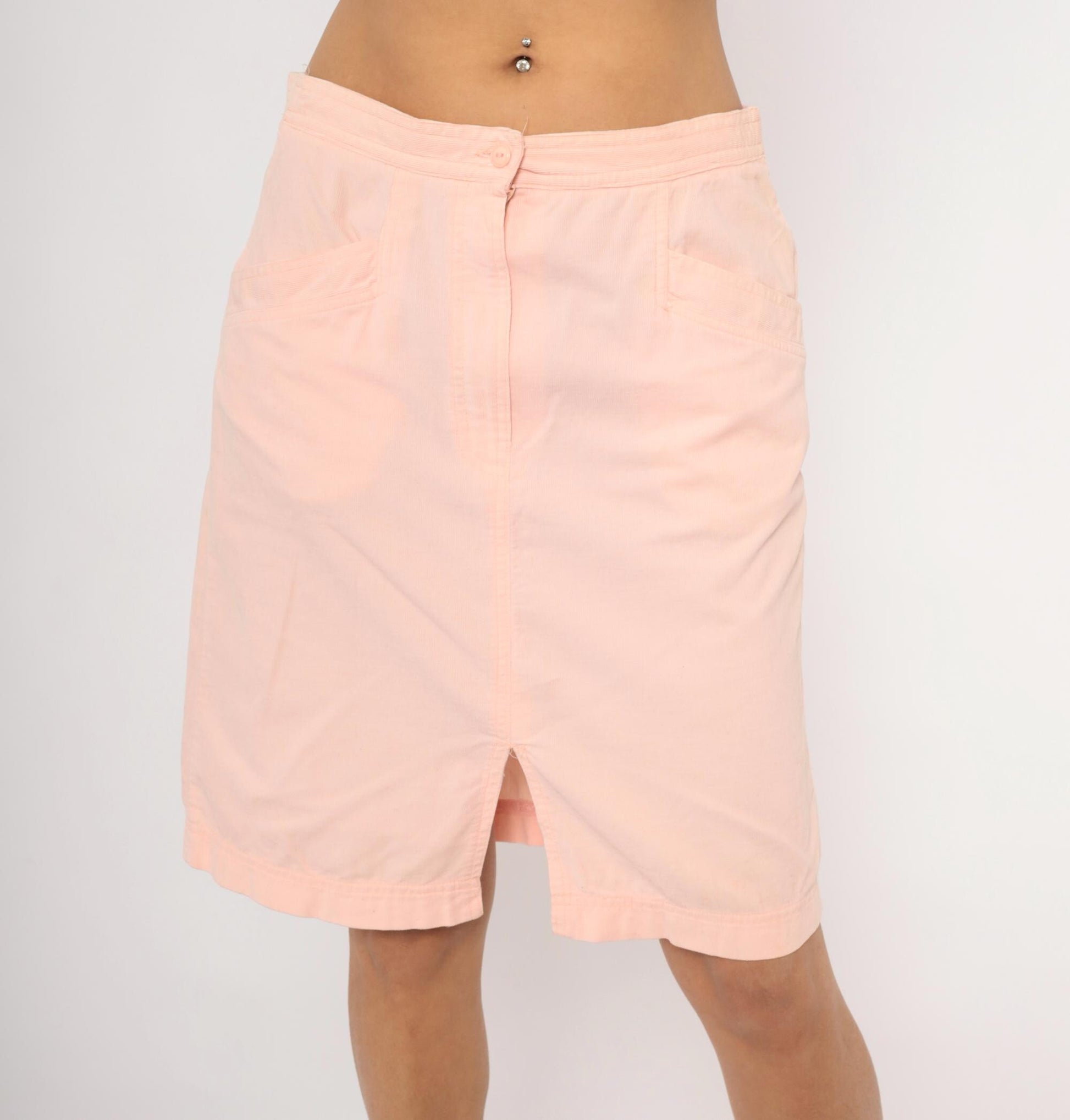 90s Wyndham Sport Blush Pink Pencil Skirt Cotton Knee-Length Small S