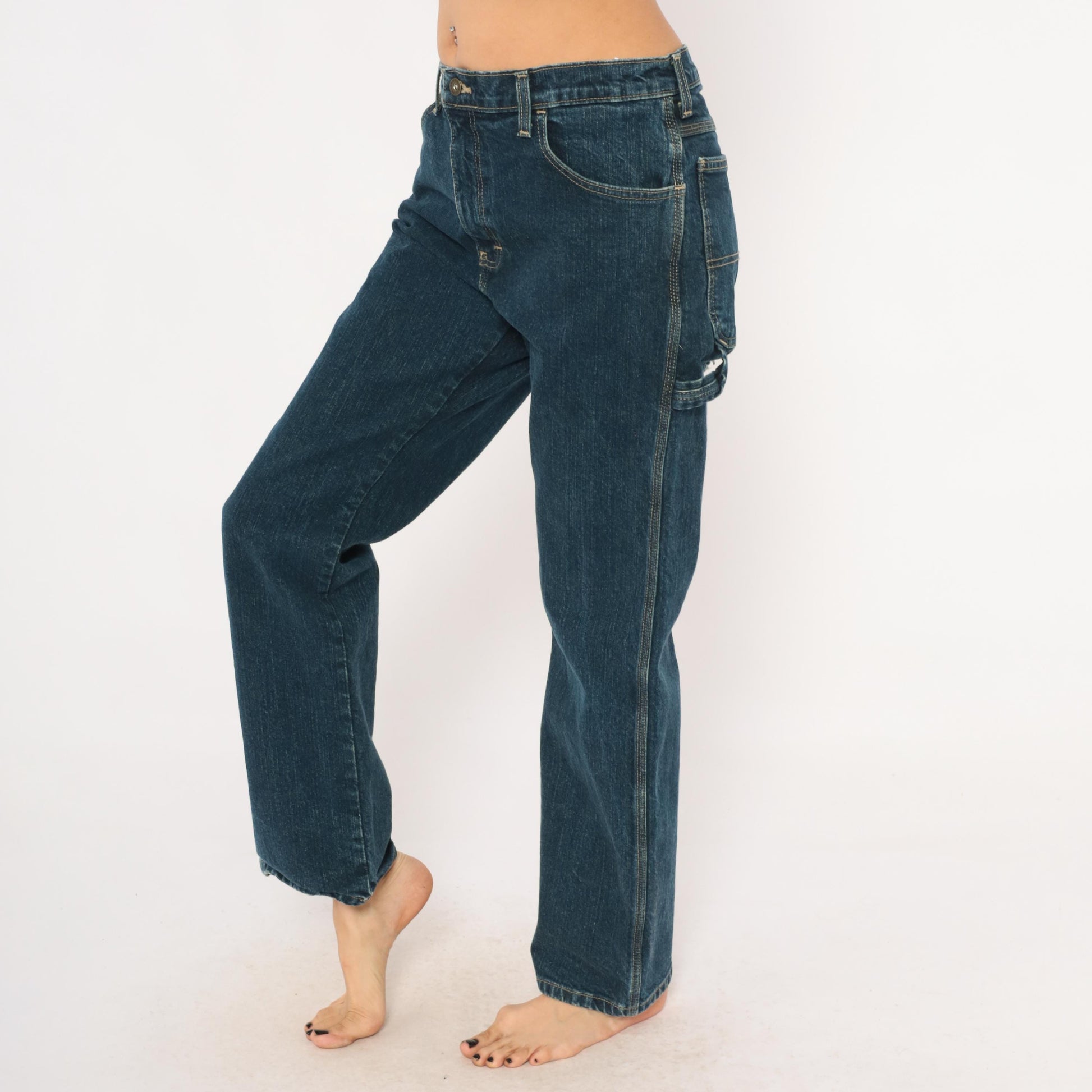 Dickies Carpenter Jeans Dark Wash Straight Leg Utility Denim 32x32 Medium
