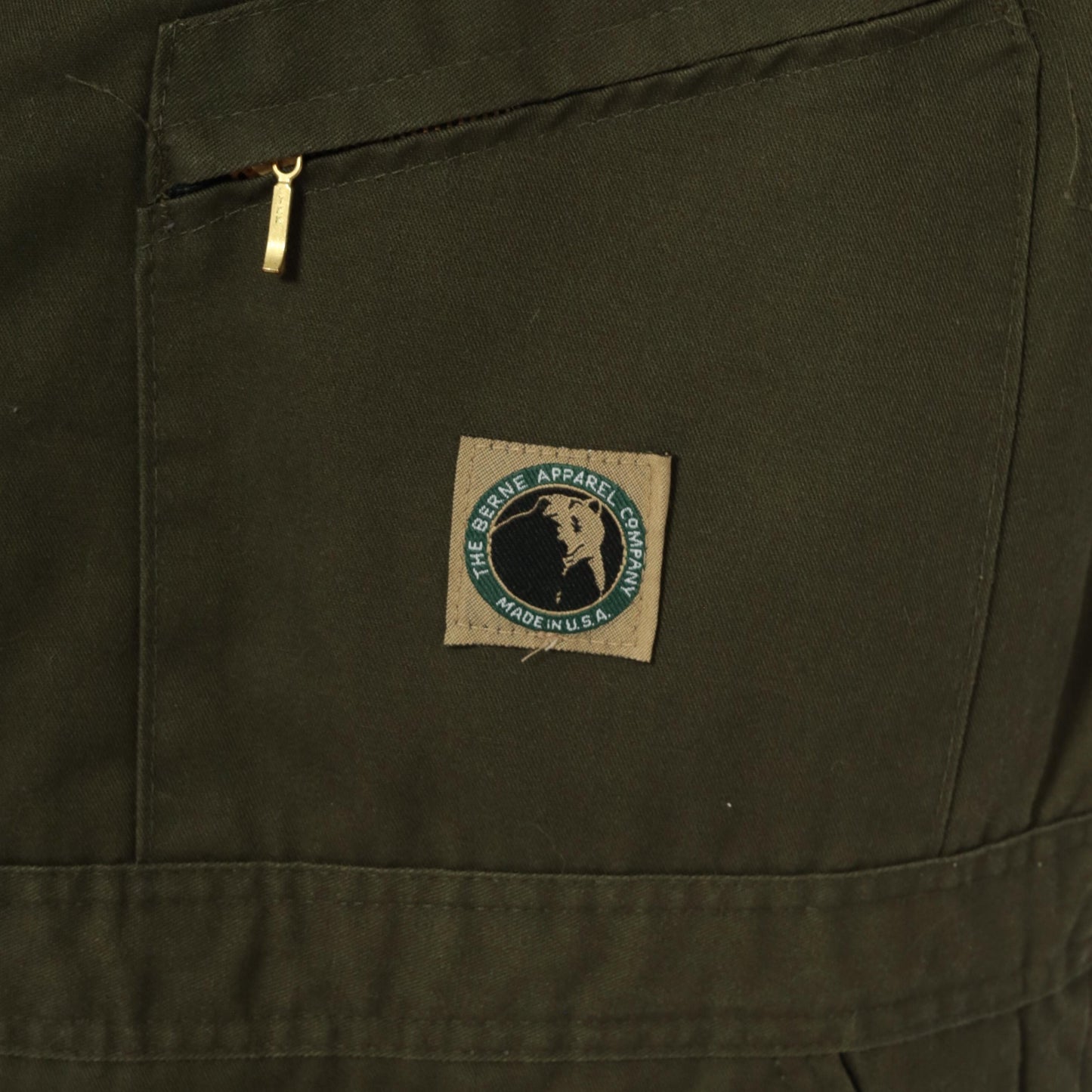 2000s Berne Apparel Olive Insulated Coveralls Brown Corduroy Collar Plus Size 3XL