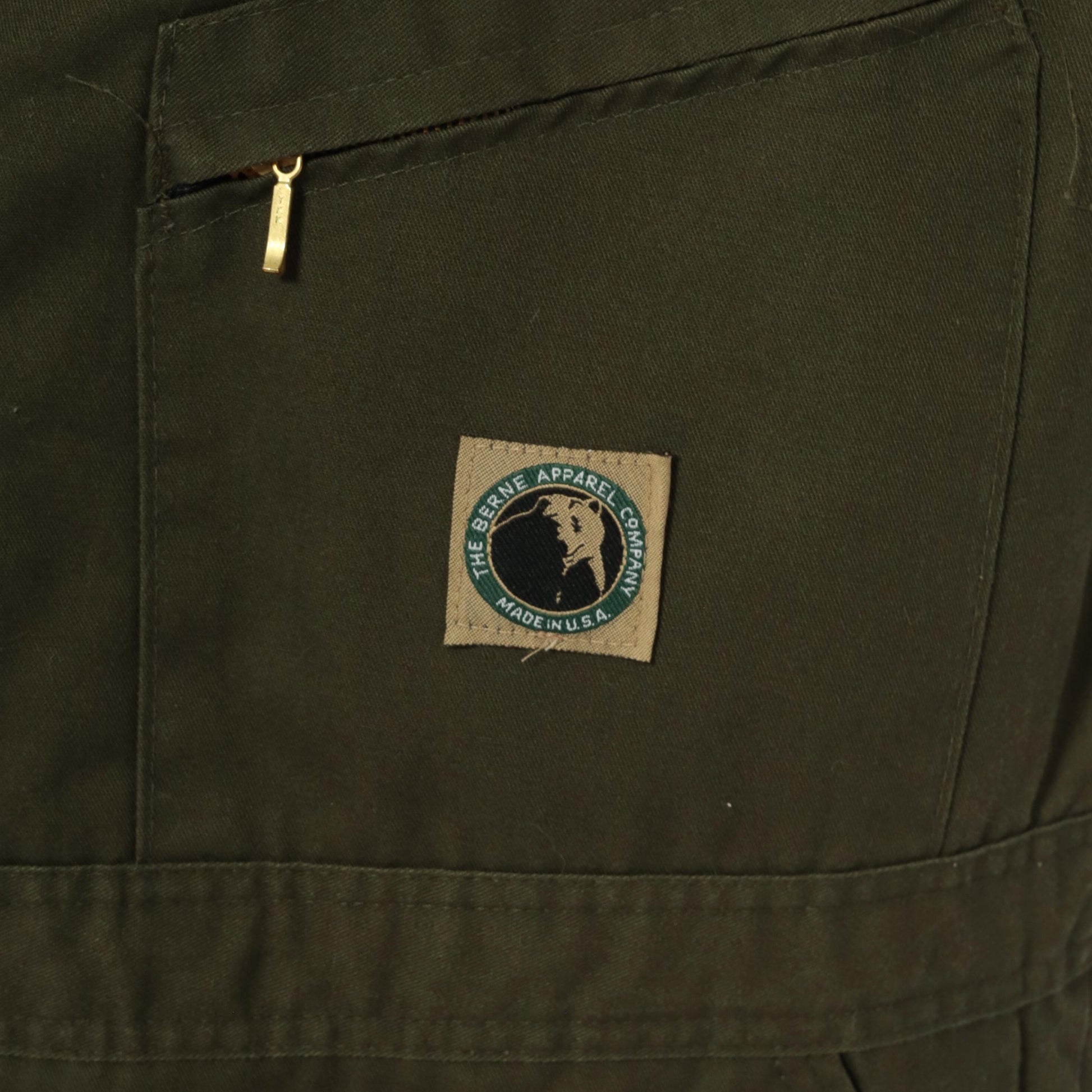 2000s Berne Apparel Olive Insulated Coveralls Brown Corduroy Collar Plus Size 3XL