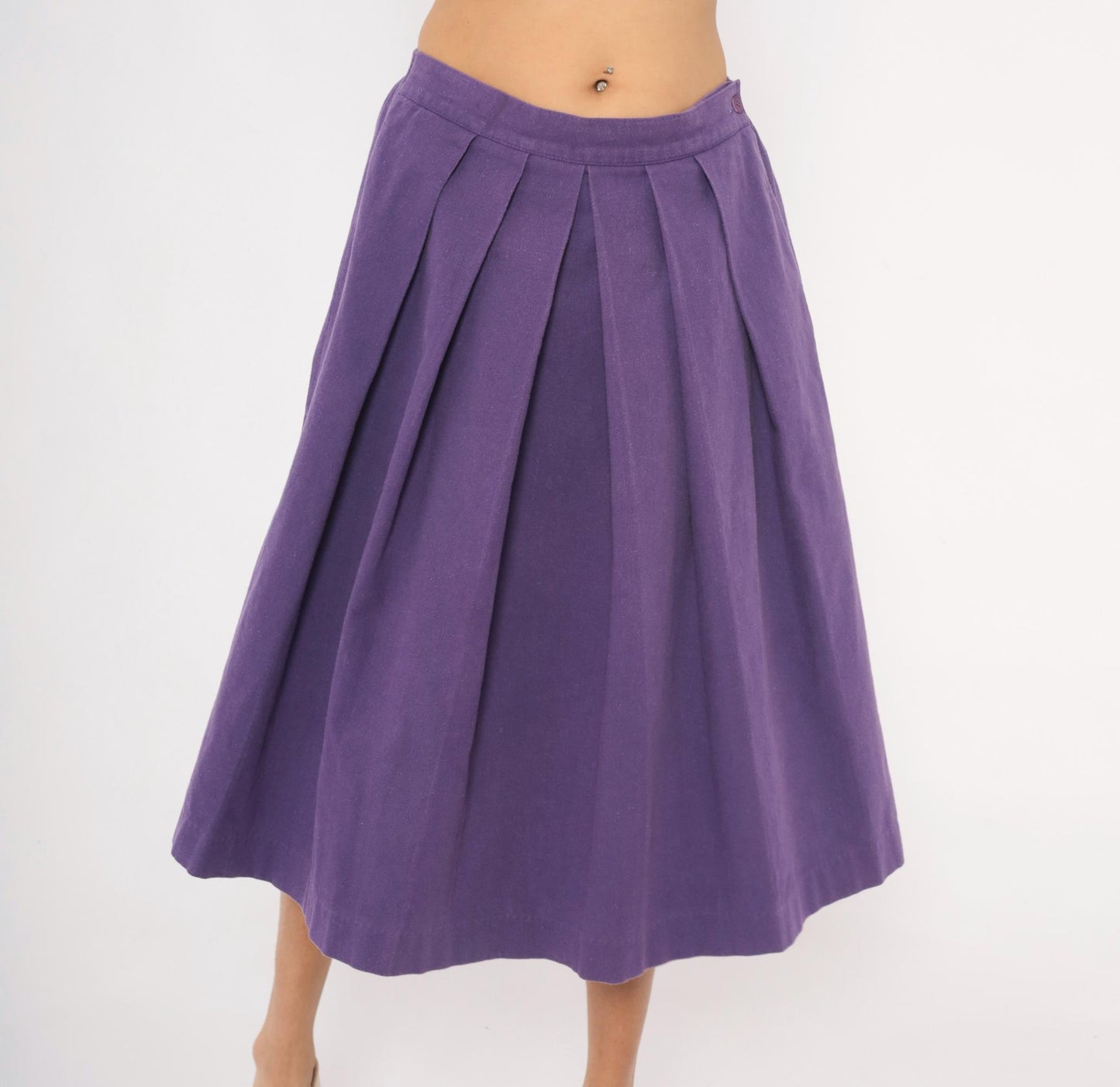 90s Hannington Boston Purple Pleated Midi Skirt Medium M