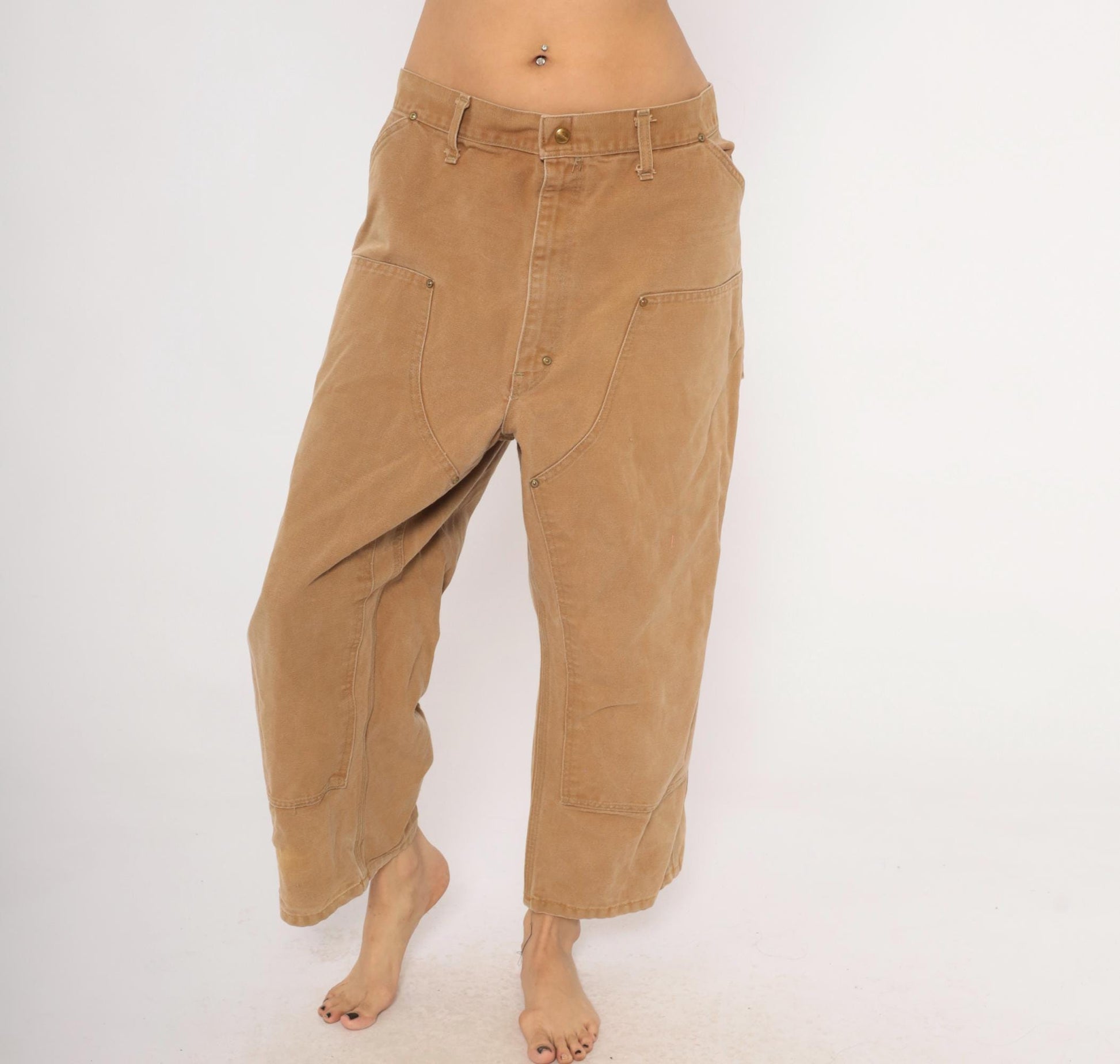 Carhartt Double Knee Carpenter Pants Tan Canvas Heavy Duty XXL