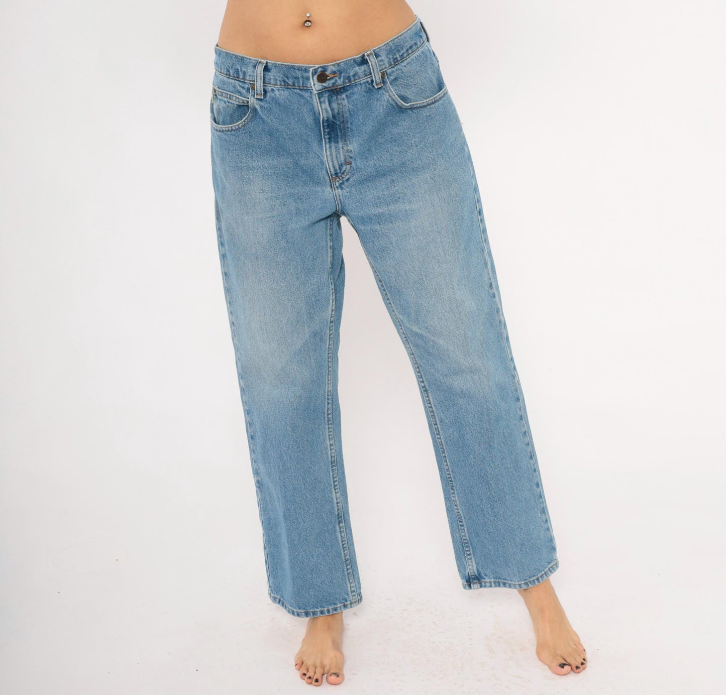 L.L. Bean Straight Leg Jeans 2000s Medium Wash Denim Cotton Blue Relaxed Fit 34x29