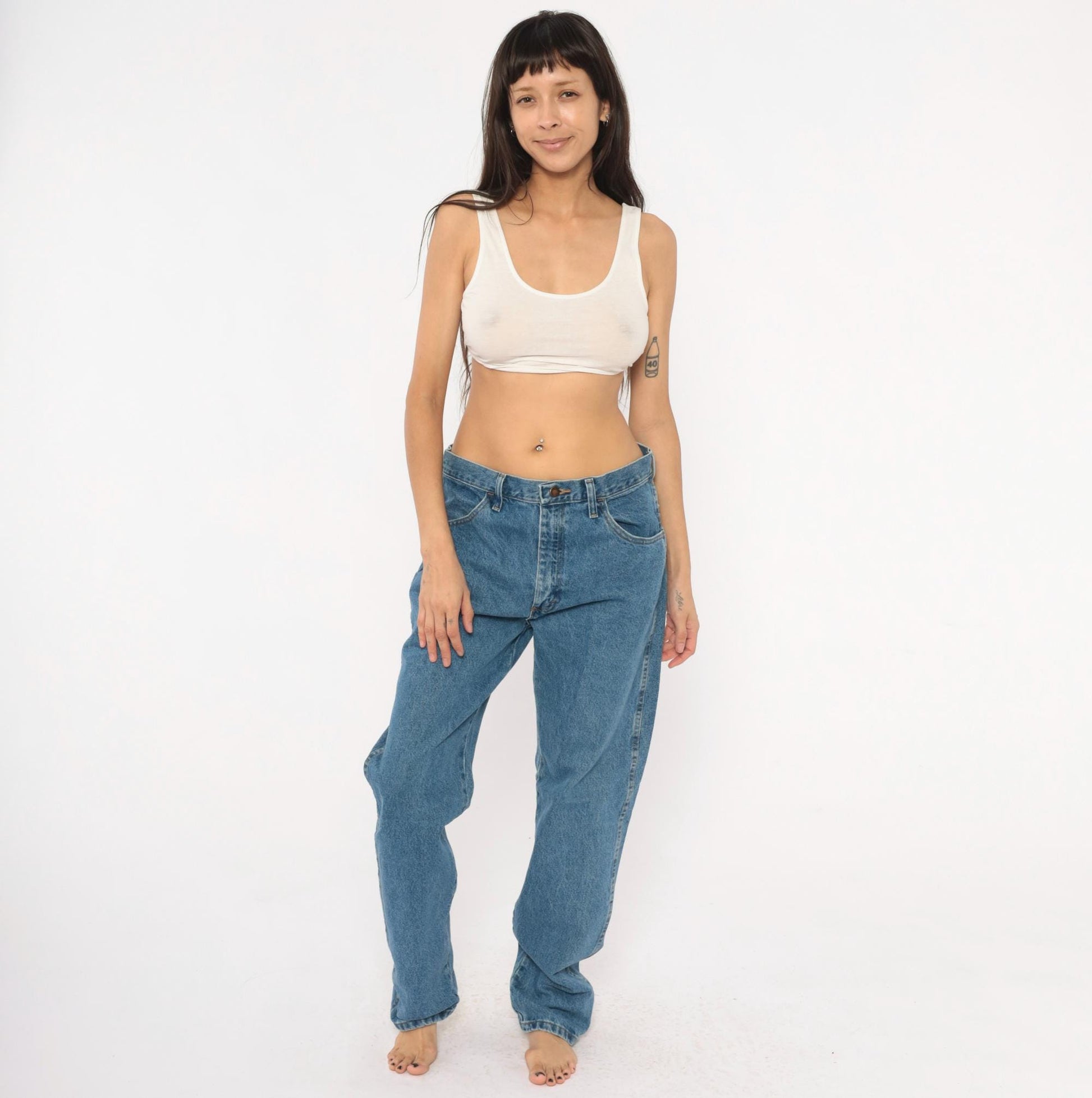 Rustler Straight Leg Jeans 2000s Medium Wash Cotton Denim Large L