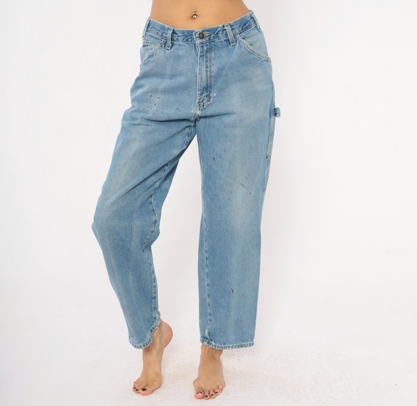 Dickies Carpenter Jeans 2000s Light Wash Straight Leg Workwear Denim Medium M