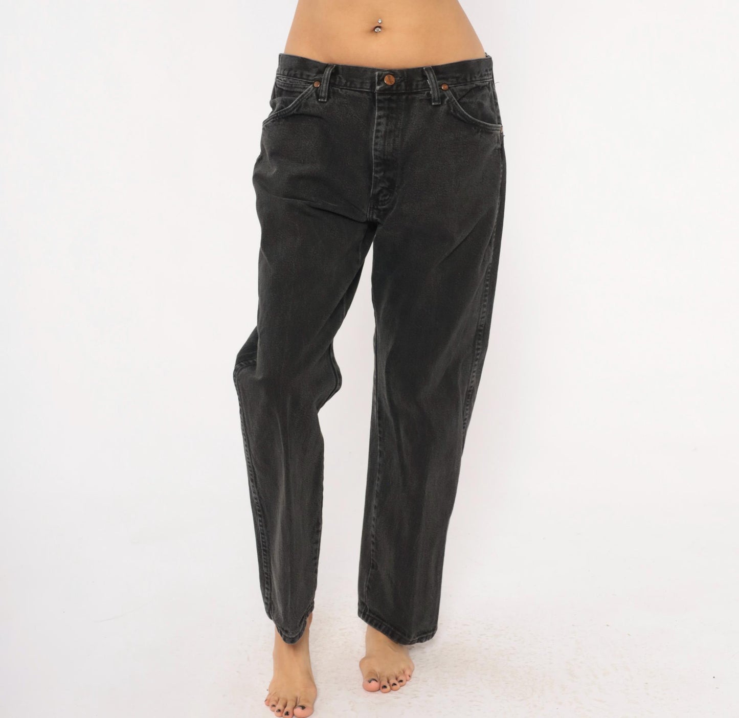 2000s Dickies Straight Leg Jeans Charcoal Faded Black Denim 38 x 32