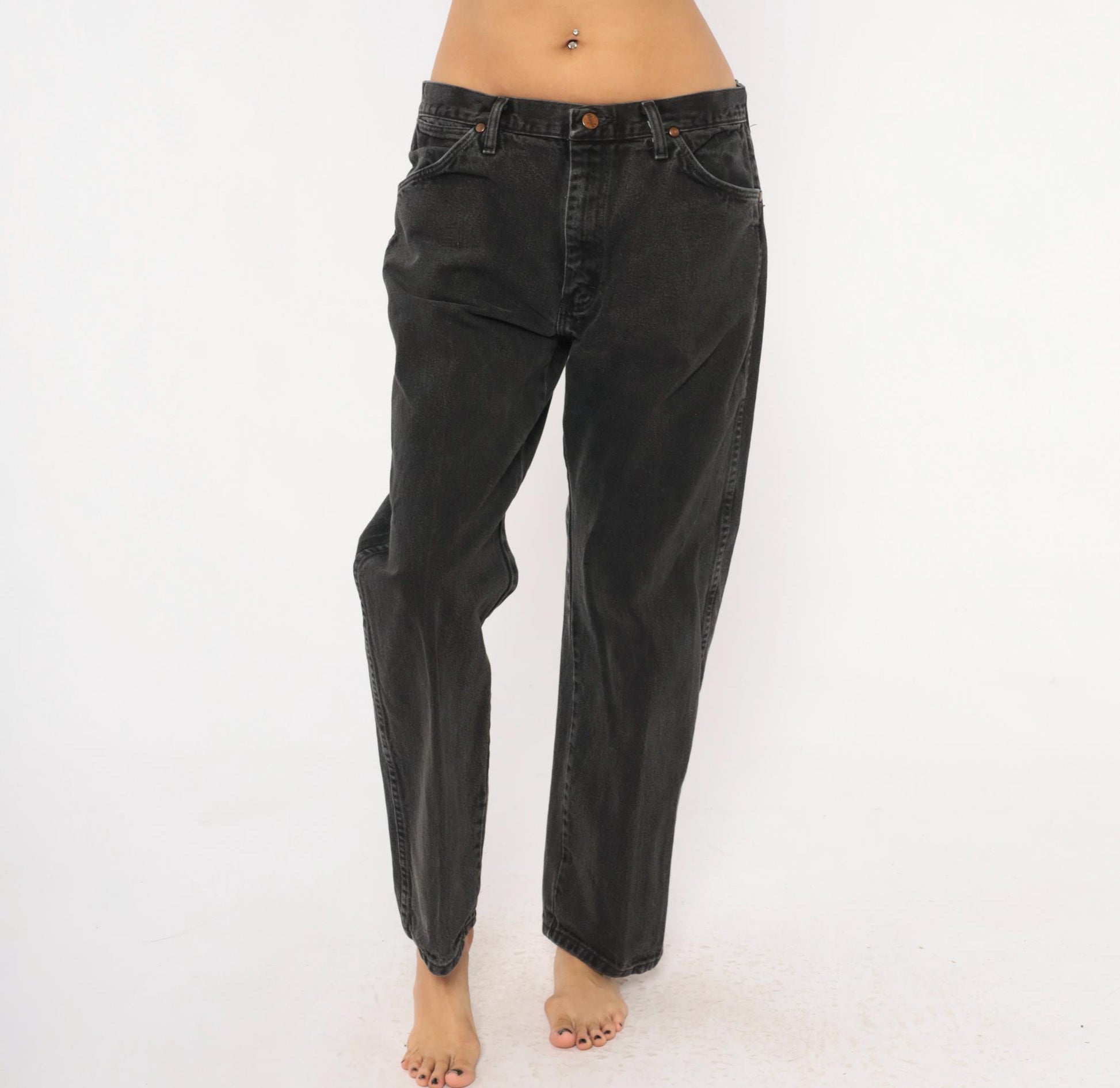 2000s Dickies Straight Leg Jeans Charcoal Faded Black Denim 38 x 32