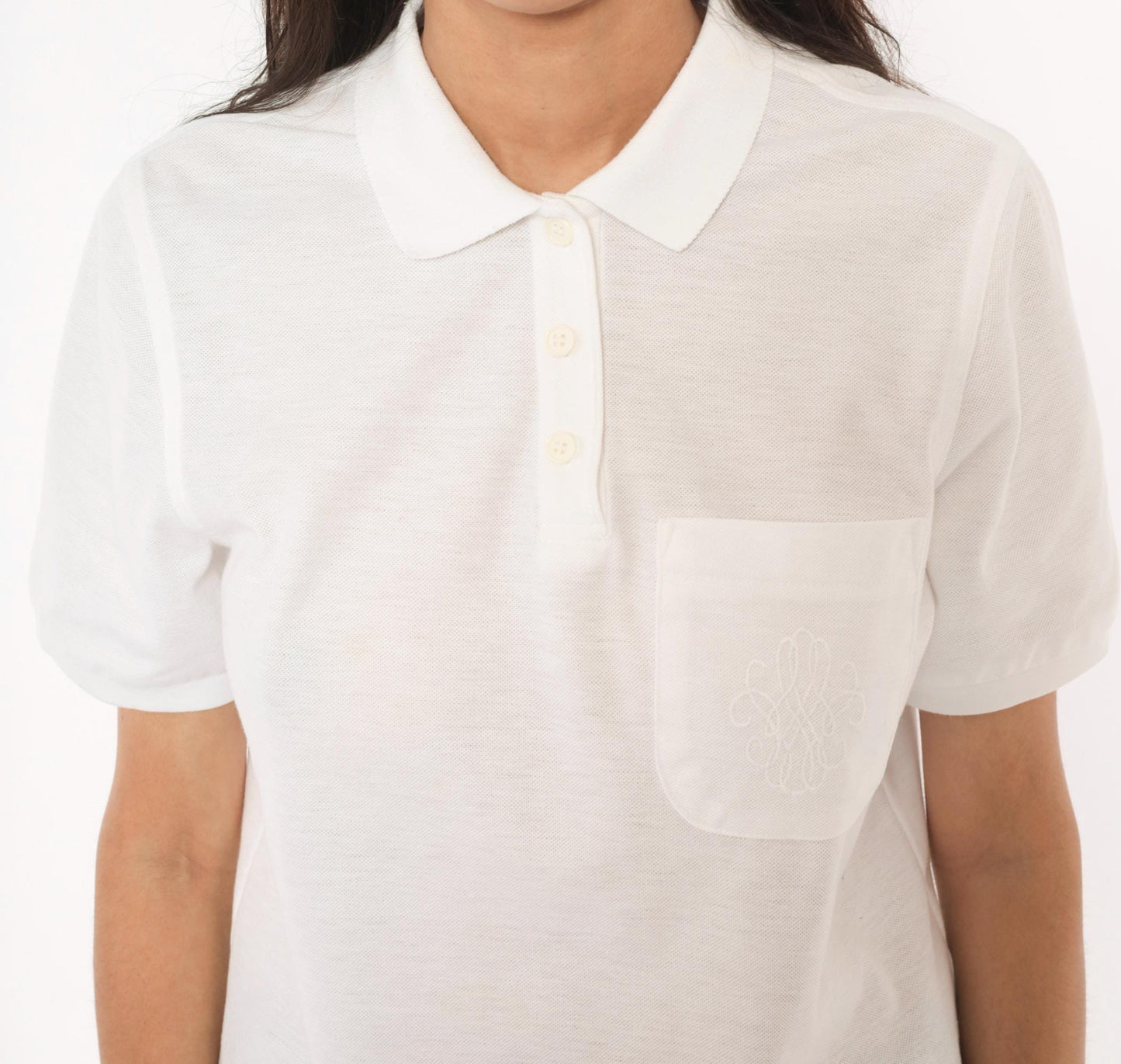 80s Lily's of Beverly Hills White Polo Shirt Embroidered Monogram Small