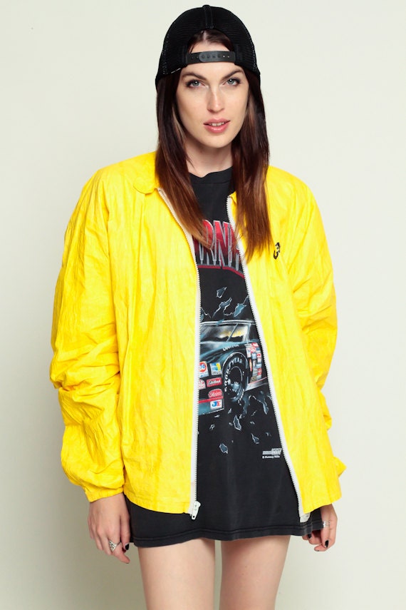 90s Camel Joe Cigarettes Tyvek Windbreaker Jacket Yellow Extra Large XL