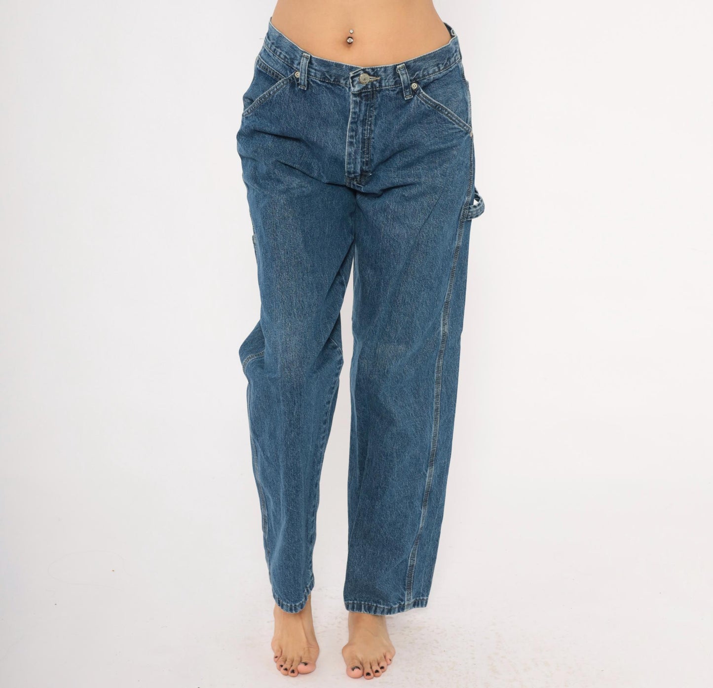 Wrangler Carpenter Jeans 2000s Medium Wash Straight Leg Cotton Denim 30x32