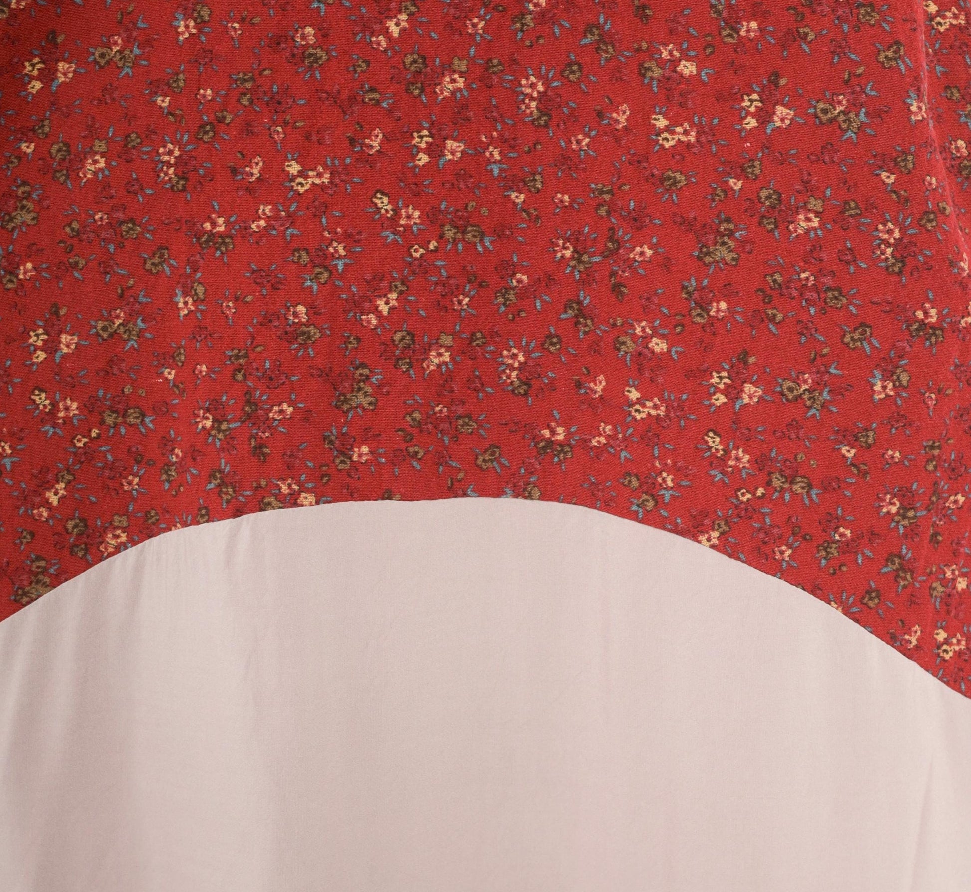 00s Burgundy Floral Ditsy Midi Dress Sleeveless Cotton Shift Small Medium