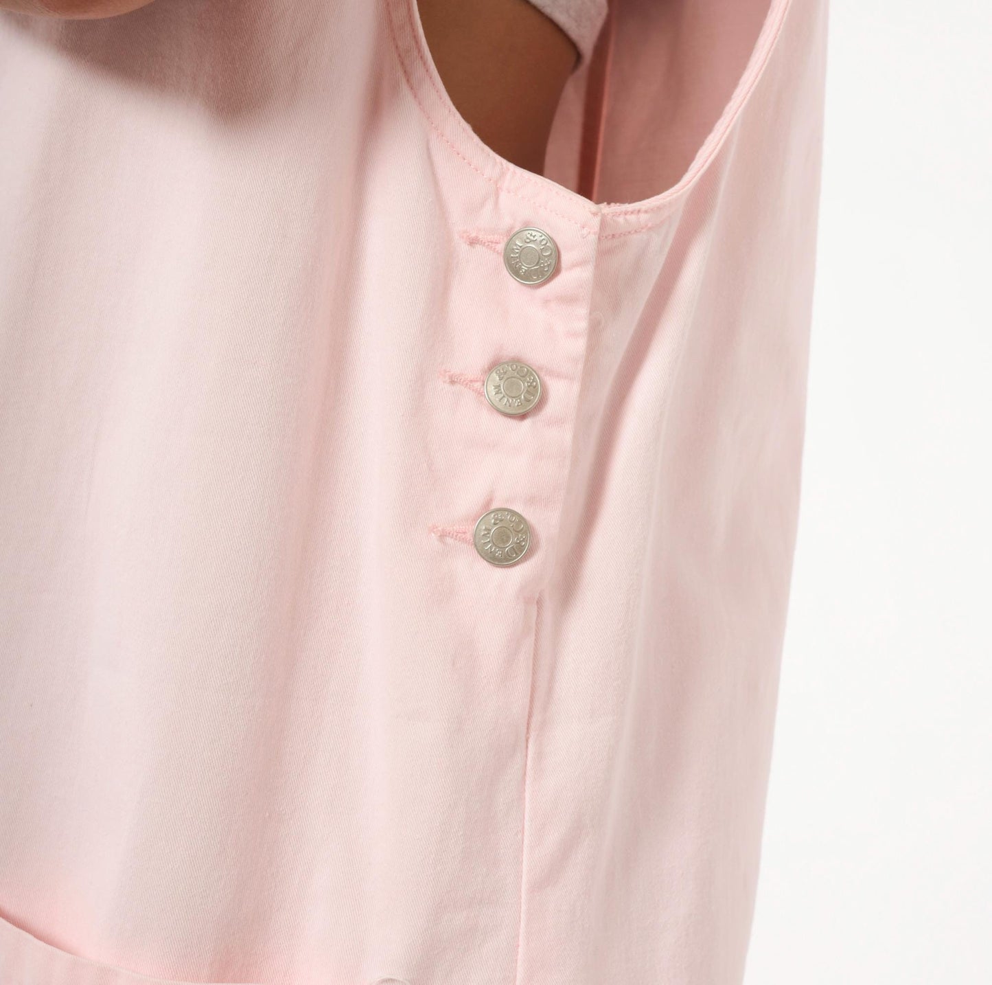 90s Denim and Co Blush Pink Cotton Pinafore Dress Knee Length Medium M