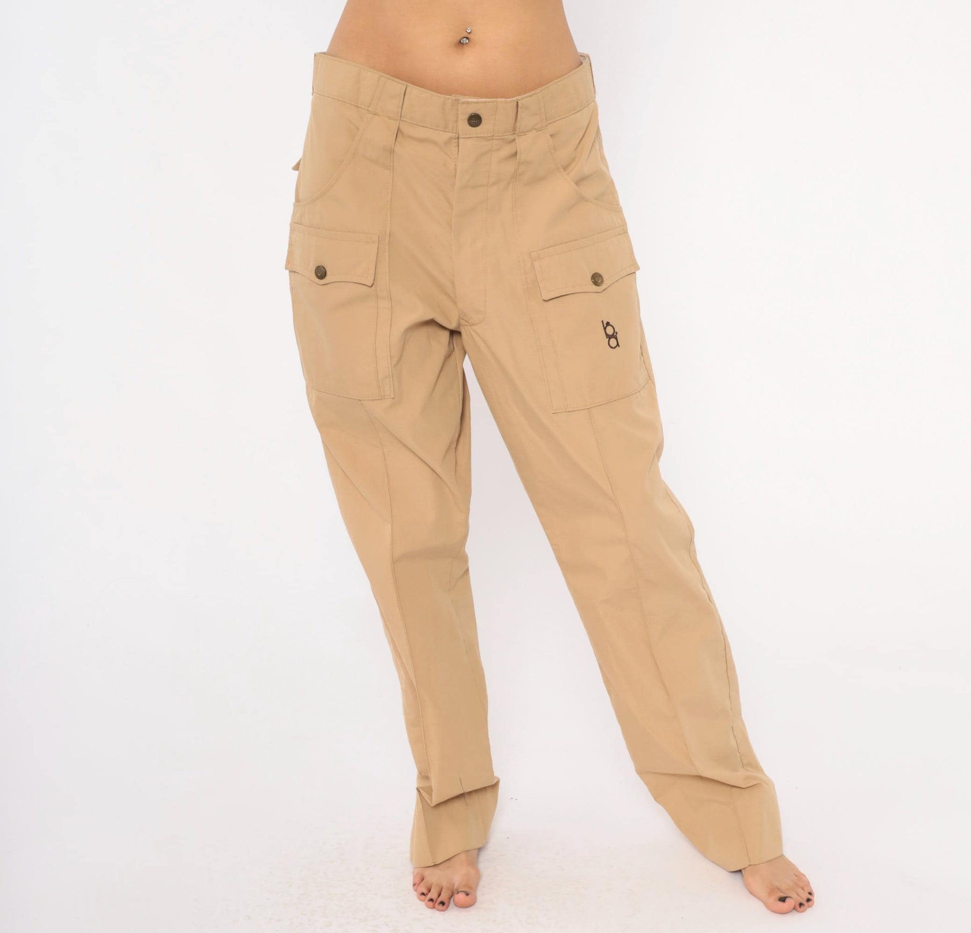 80s Bob Allen Cargo Pants Tan Cotton Straight Leg Low Rise Extra Large XL