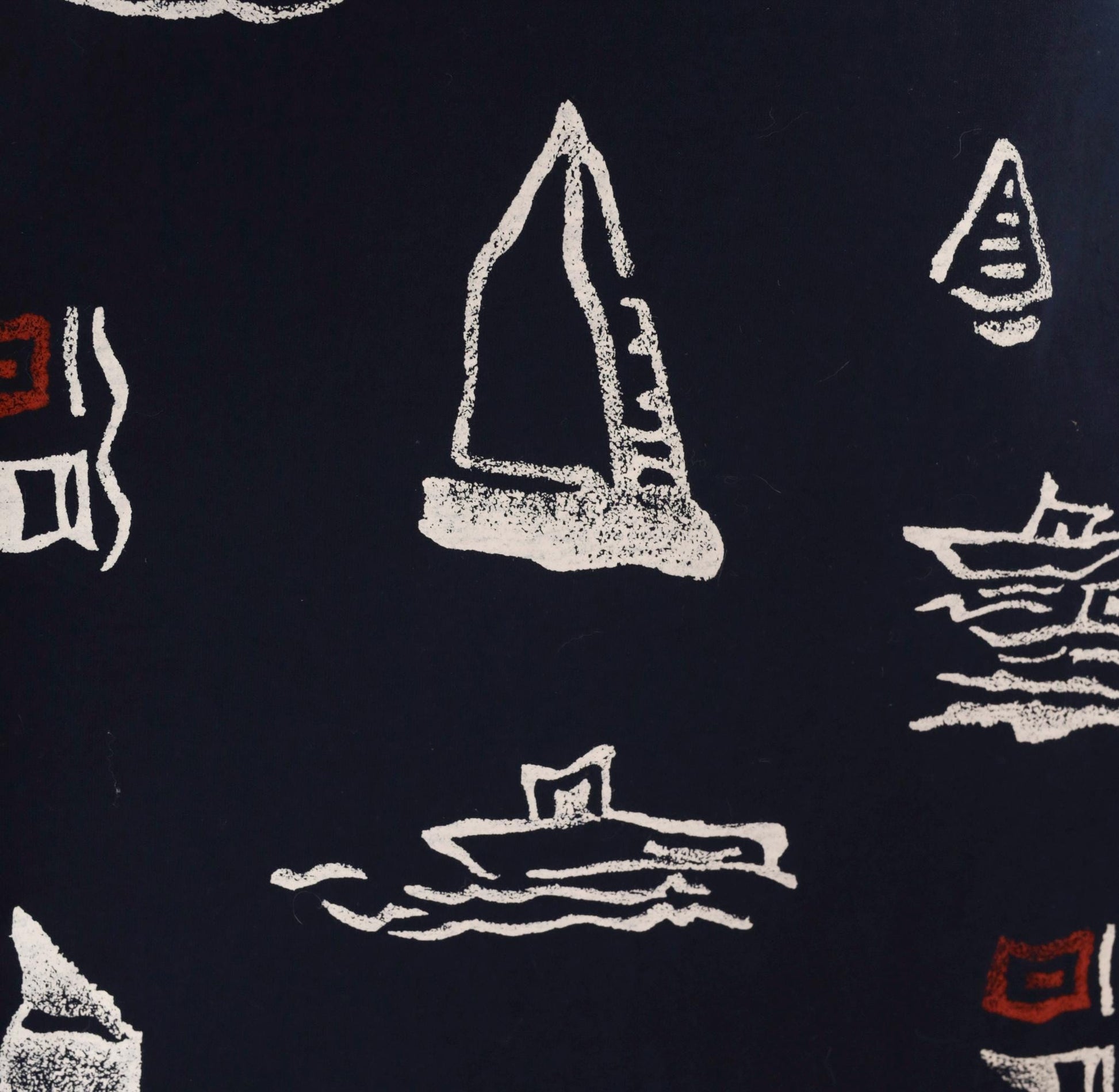 90s Copa Cabana Navy Nautical Maxi Dress Sailboat Dolphin Print Medium