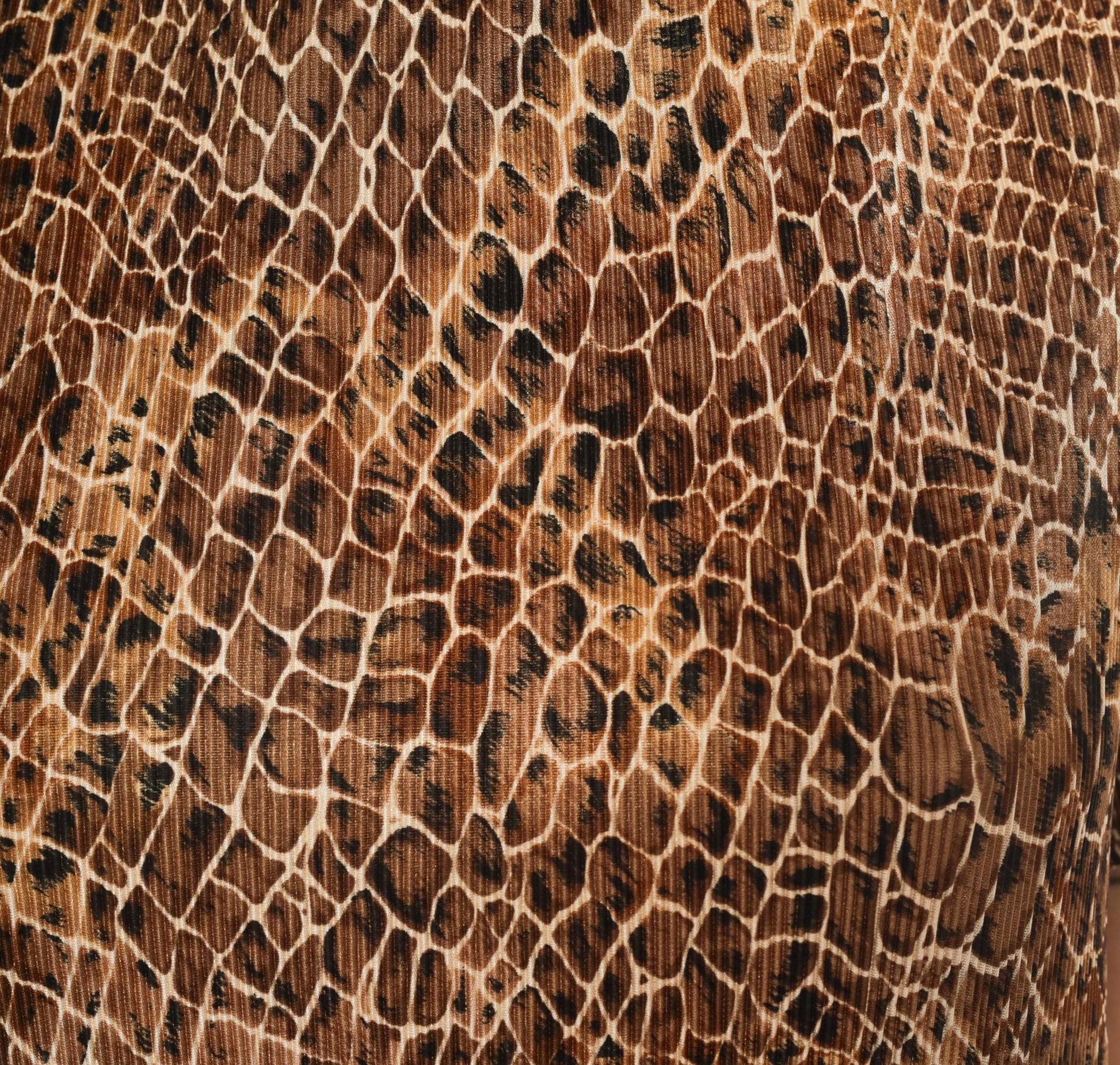 90s Scarlett Snakeskin Maxi Dress Brown Tan Black Animal Print Shift Extra Large