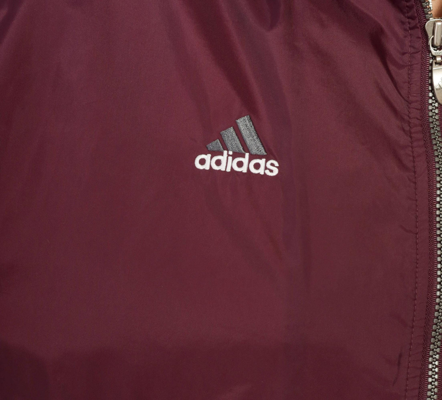 90s Adidas Half-Zip Windbreaker Burgundy Grey Colorblock Nylon Large