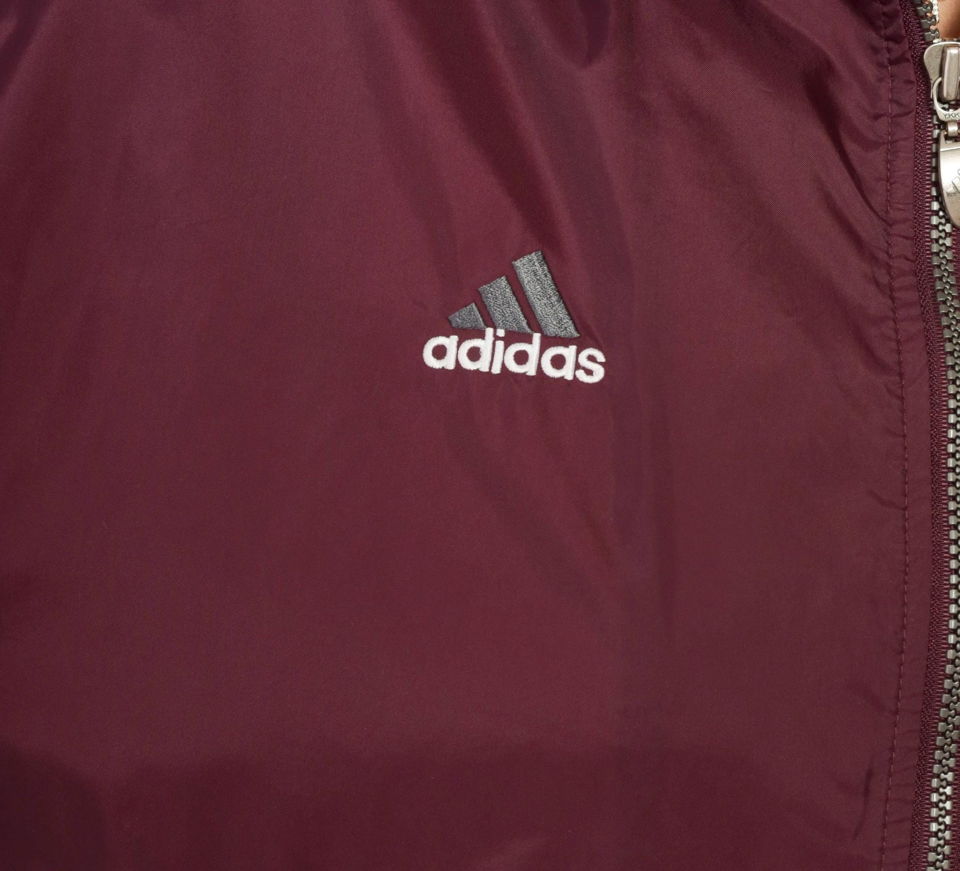 90s Adidas Half-Zip Windbreaker Burgundy Grey Colorblock Nylon Large