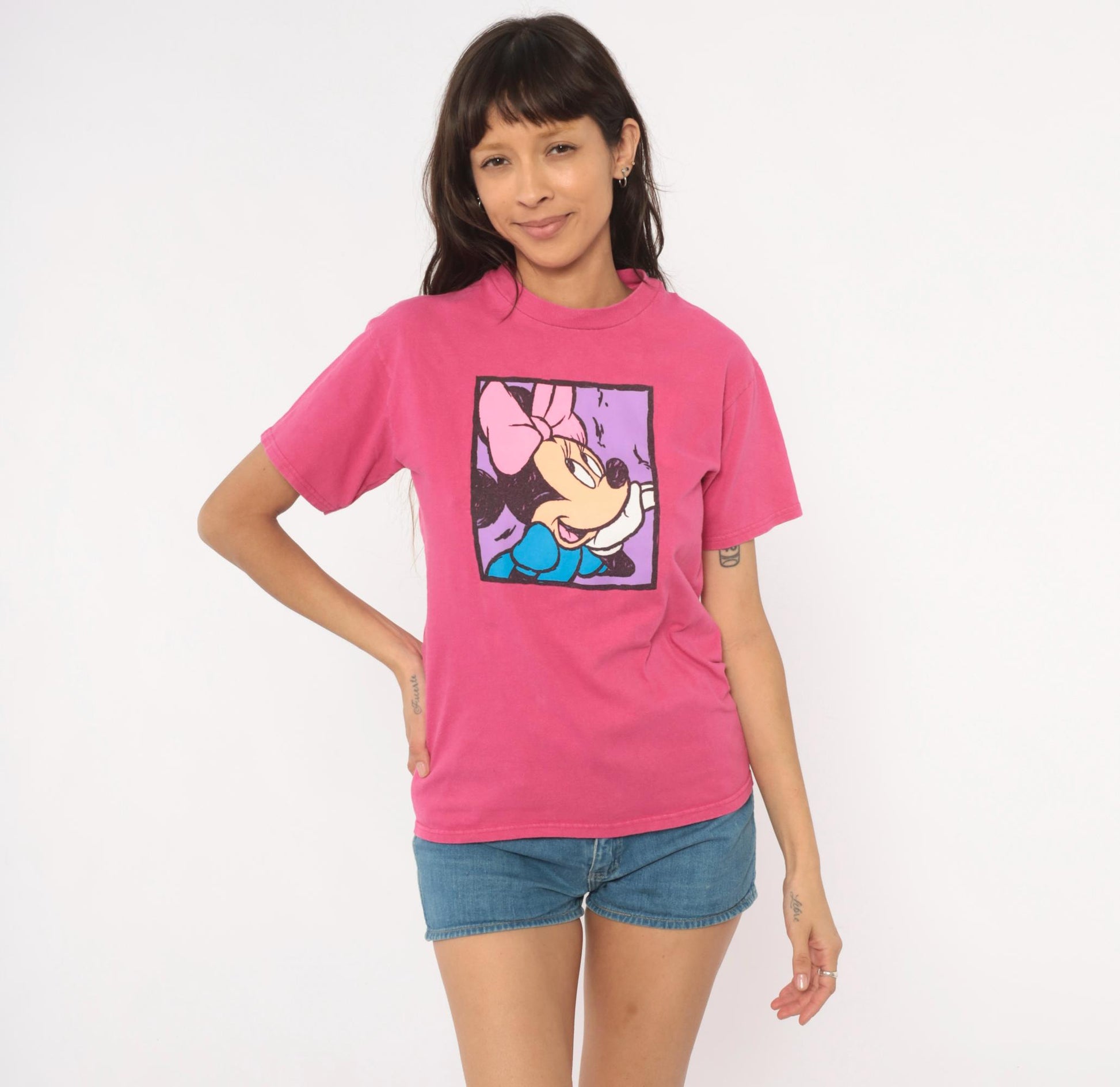 90s Minnie Mouse Disney Store Graphic Tee Pink Cotton Extra Small XS