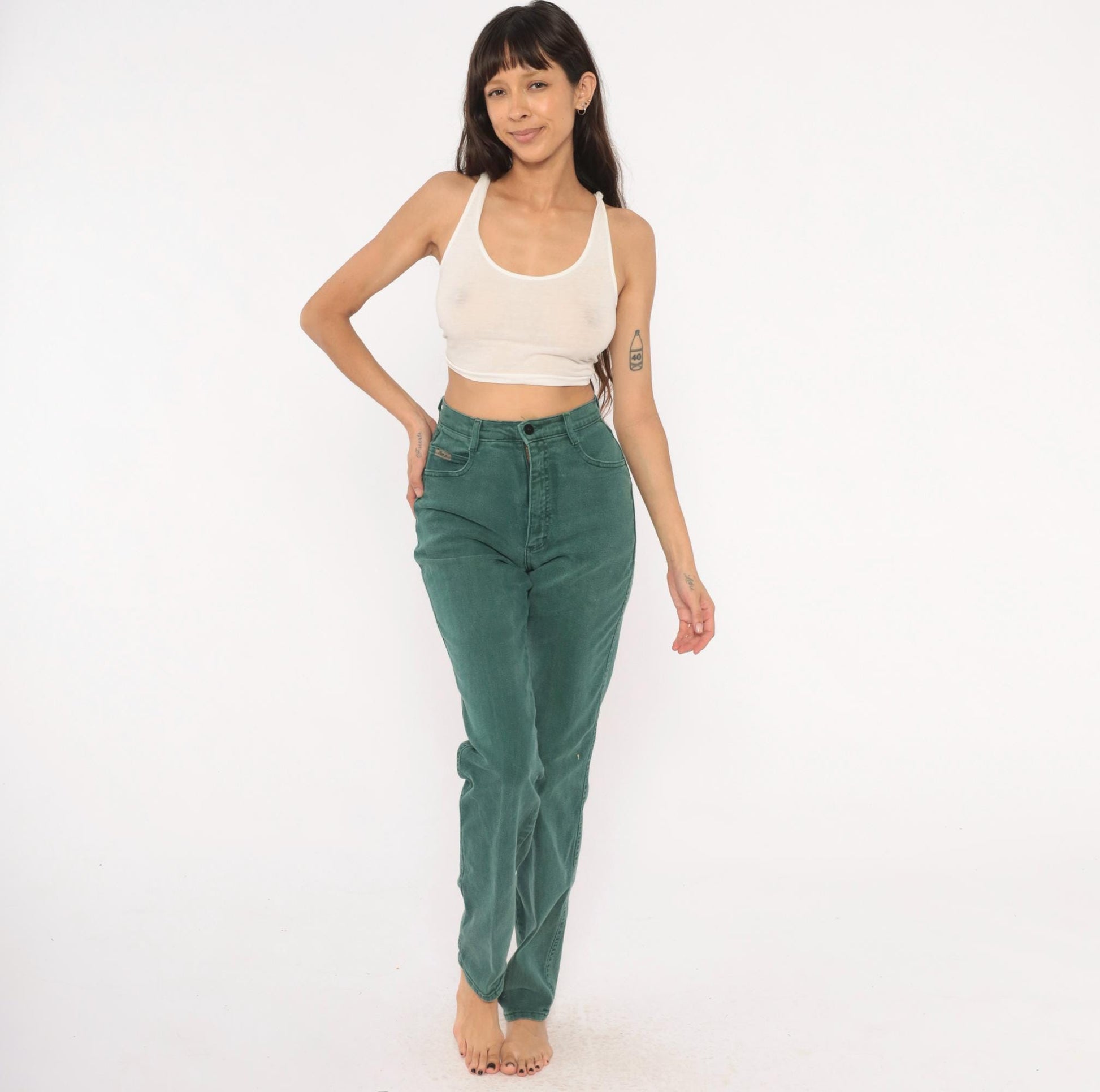 Y2K Roper Sage Green High Rise Straight Leg Jeans Extra Small XS