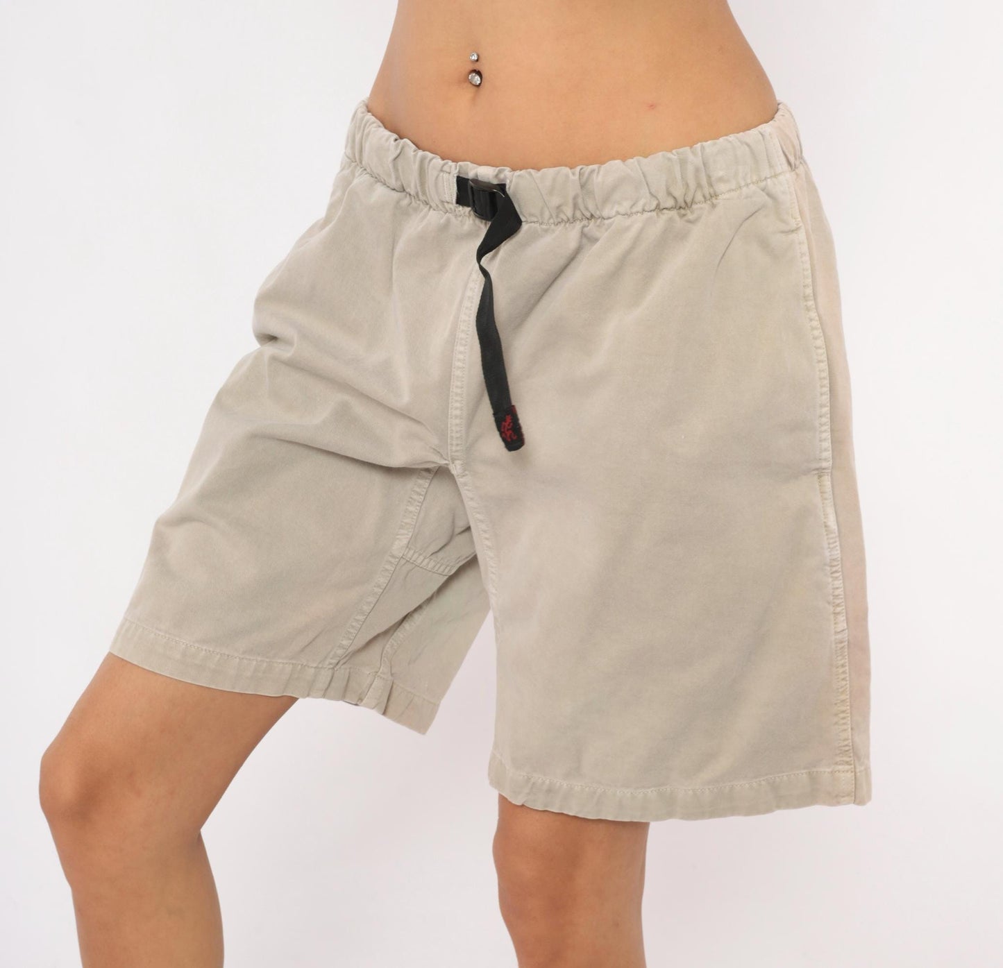 90s Gramicci Climbing Shorts Khaki Cotton Buckle Belt Large L
