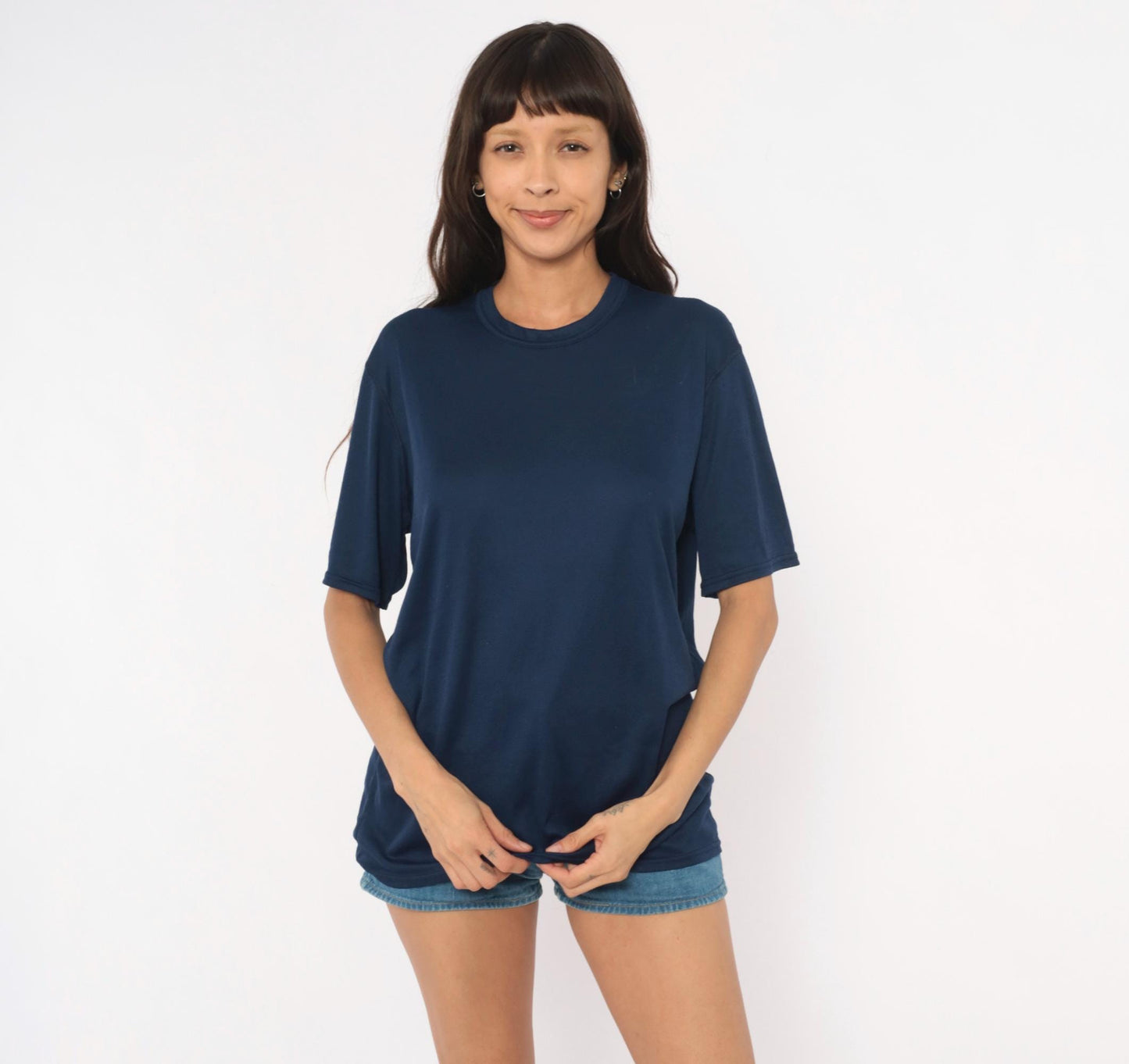 Y2K Patagonia Navy Crew Neck Tee Short Sleeve Solid Plain Large L