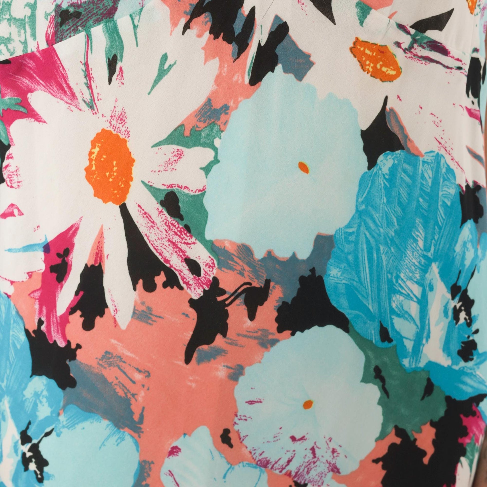 2000s Dress U Floral Maxi Sundress Aqua Pink Daisy V-Neck Plus Size XXL