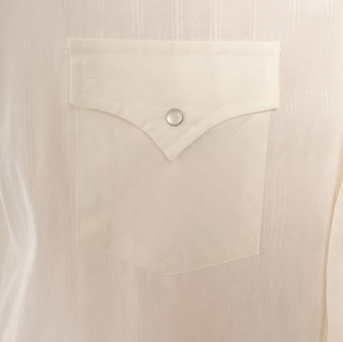 90s Ely Cattleman Western Snap Shirt Ivory Pointed Collar Yoke Medium